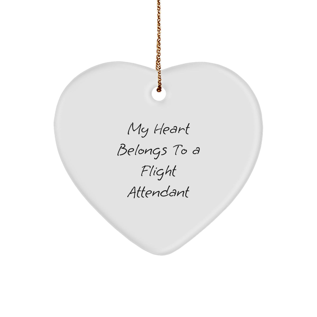 Funny Flight Attendant Gifts from Men, Heart Ornament for Flight Attendant Lovers, My Heart Belongs To A Flight Attendant Christmas Unique - Image 1