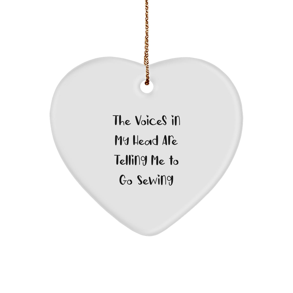 Sewing Heart Ornament Gifts from Friends and Family - Funny Quote, Christmas Decor - Image 1