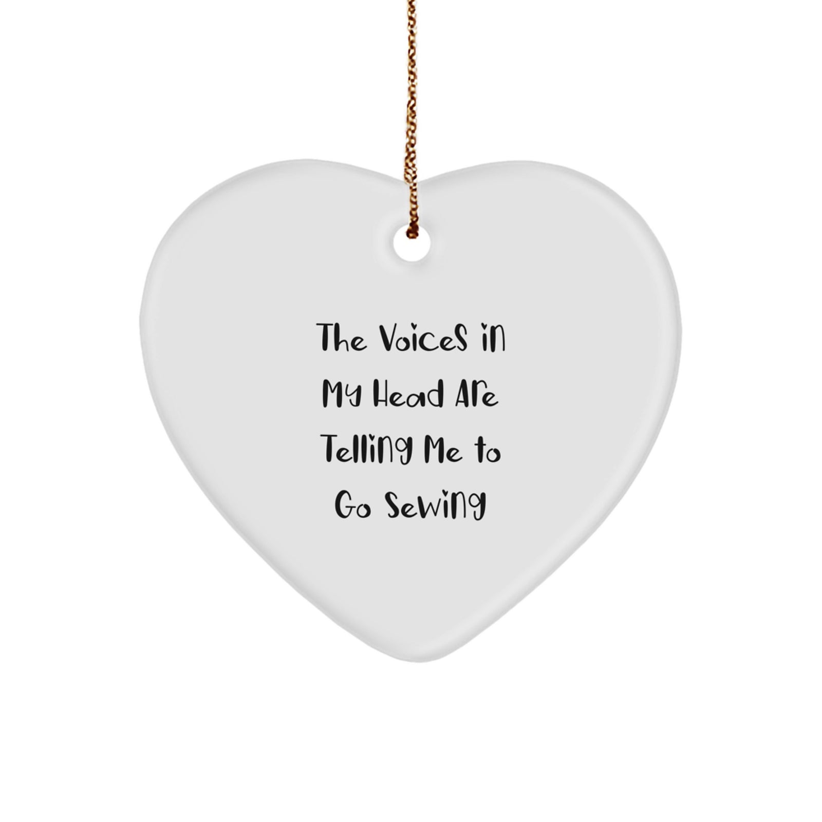 Sewing Heart Ornament Gifts from Friends and Family - Funny Quote, Christmas Decor - Image 1