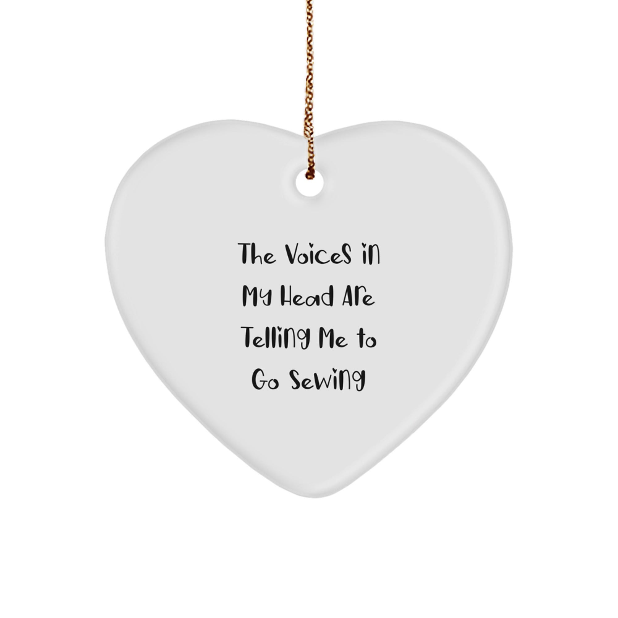Sewing Heart Ornament Gifts from Friends and Family - Funny Quote, Christmas Decor - Image 1