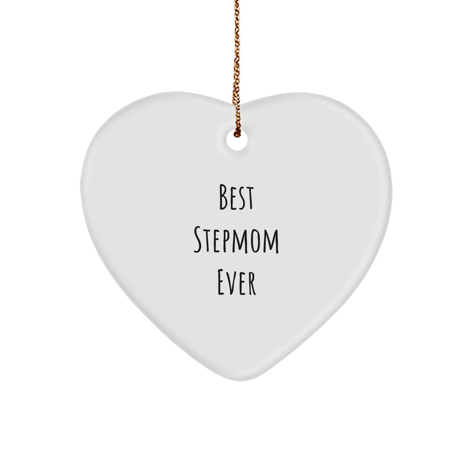 Funny Stepmom Gifts from Family - Best Stepmom Ever Heart Ornament for Christmas, Stepmom Appreciation Day - Image 1