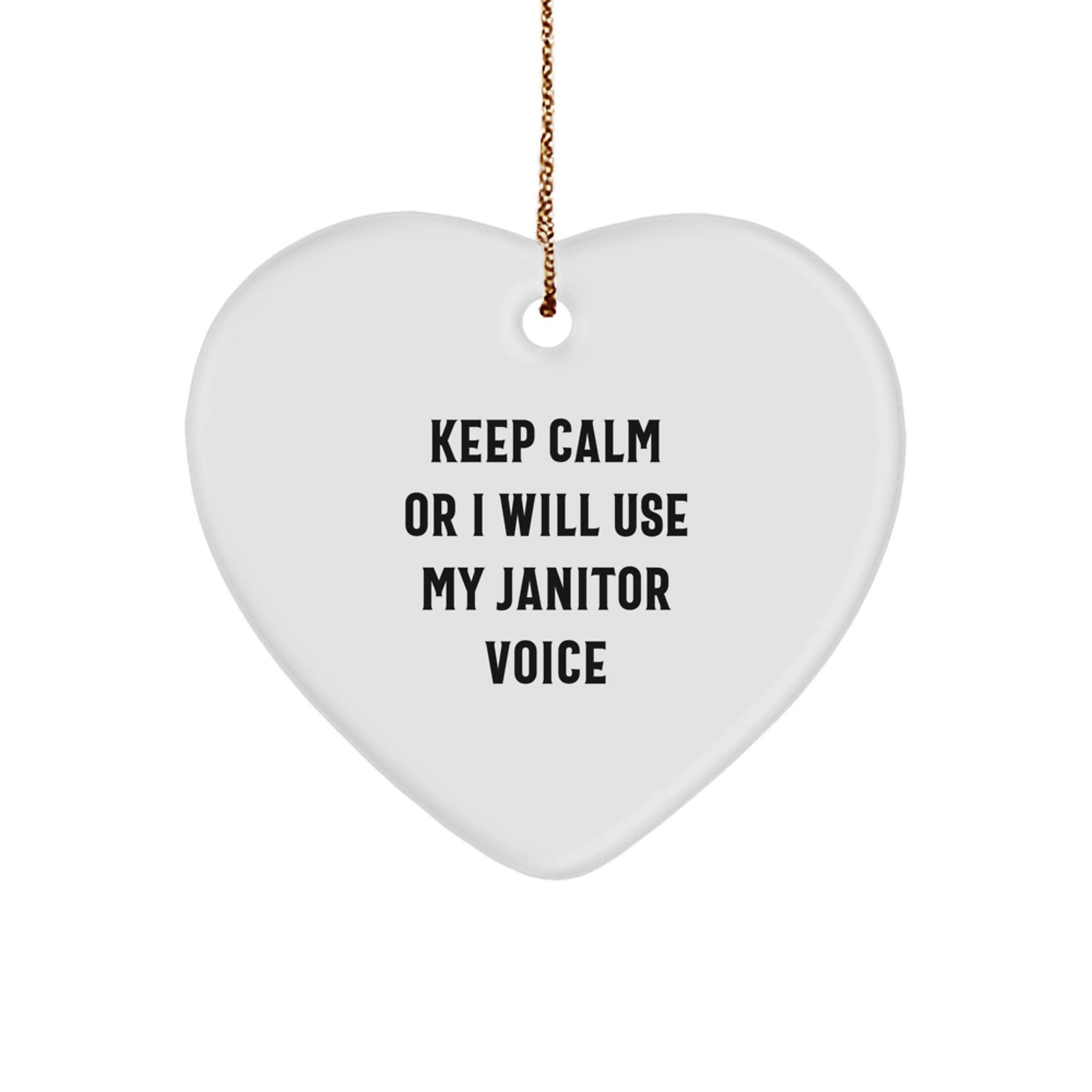 Funny Janitor Heart Ornament Gifts from Friends and Family for Janitor Men and Women - Christmas Unique Gifts - Image 1