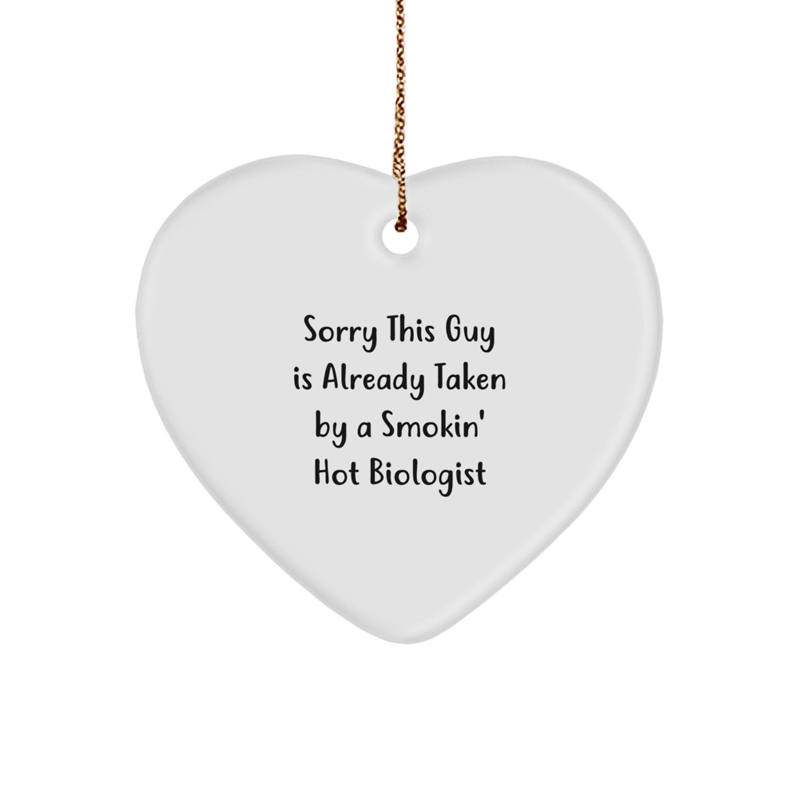 Funny Biologist Gifts from Men, Gifts for Biologist Women, Heart Ornament Christmas Unique - Image 1