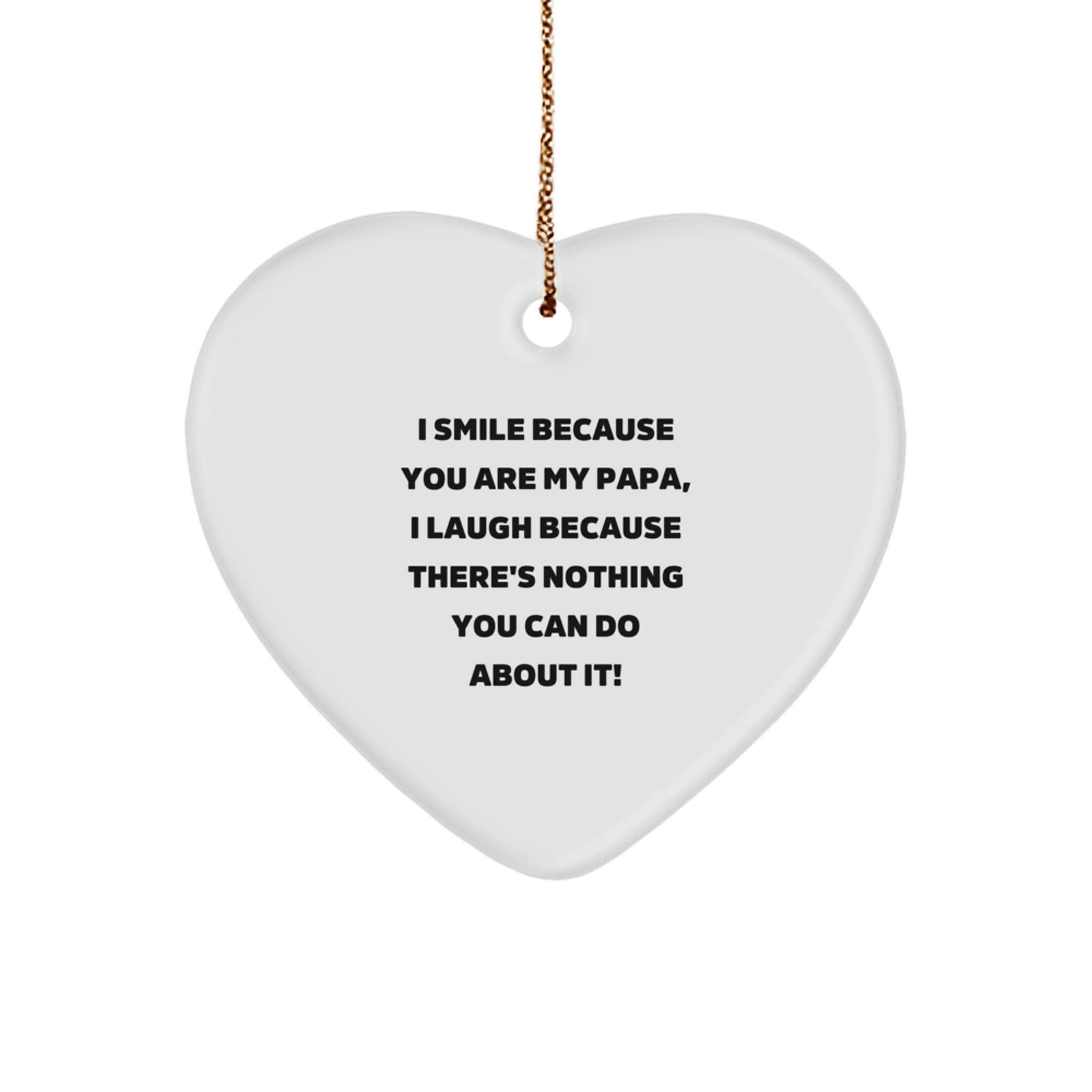 Funny Papa Heart Ornament, Gifts from Family, Friends, or Loved Ones for Papa, Christmas Unique Gifts for Papa, Heart Shaped MDF - Image 1