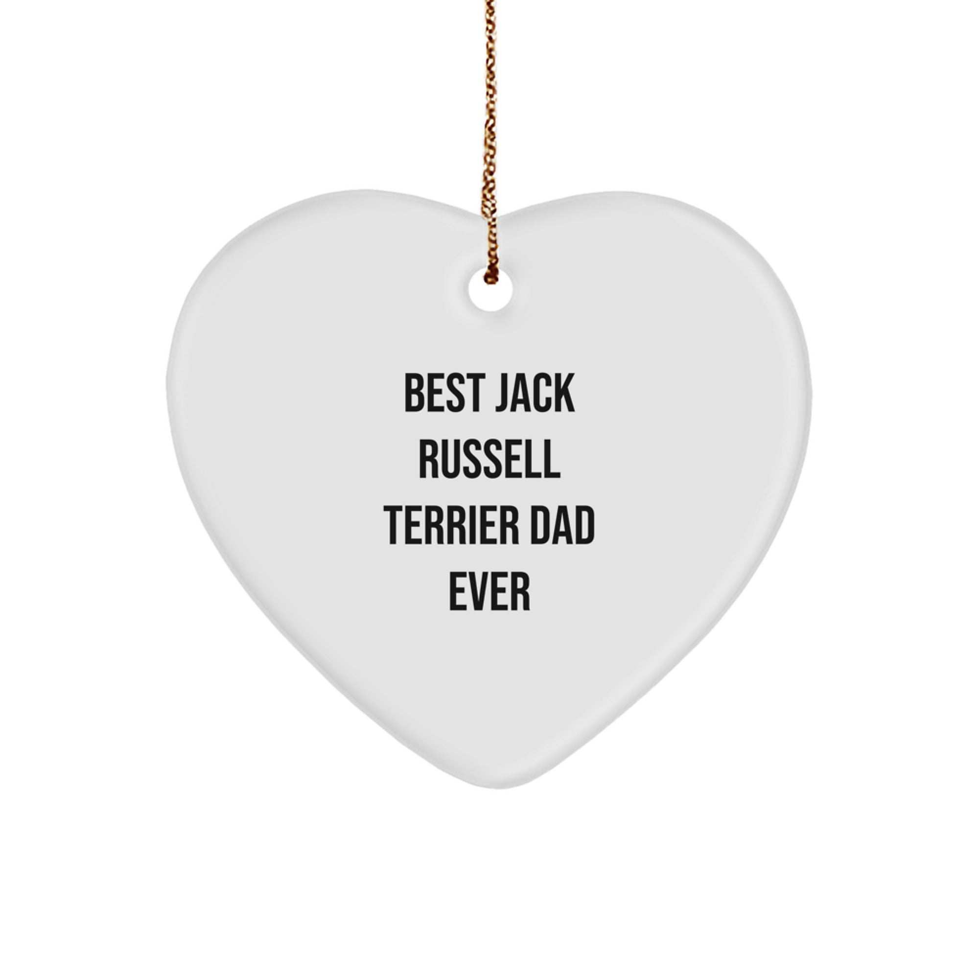 Jack Russell Terrier Dog Heart Ornament Gifts from Men for Best Dad Ever, Funny Christmas Memorable Present for Women, Friends, Family - Image 1