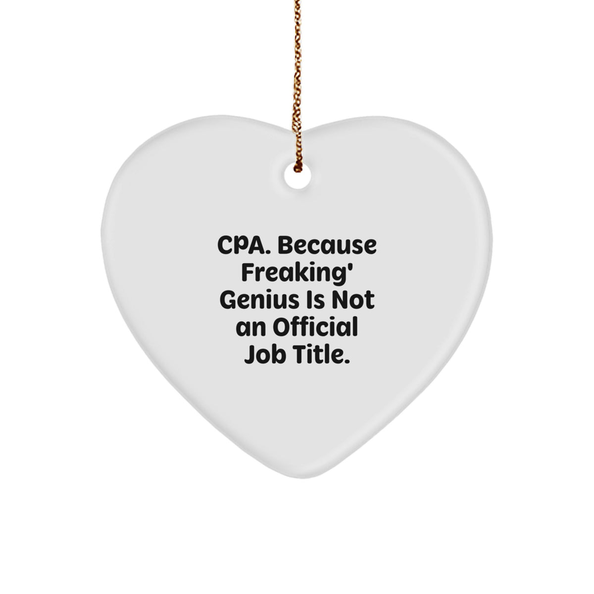 Cpa Keepsake White Heart Holiday Christmas Ornament for Him Gift - Image 1