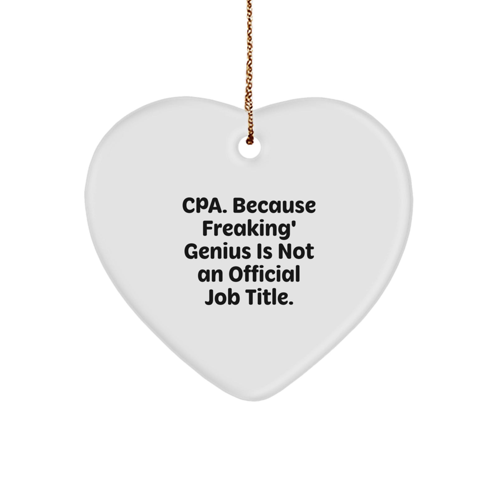 Cpa Keepsake White Heart Holiday Christmas Ornament for Him Gift - Image 1