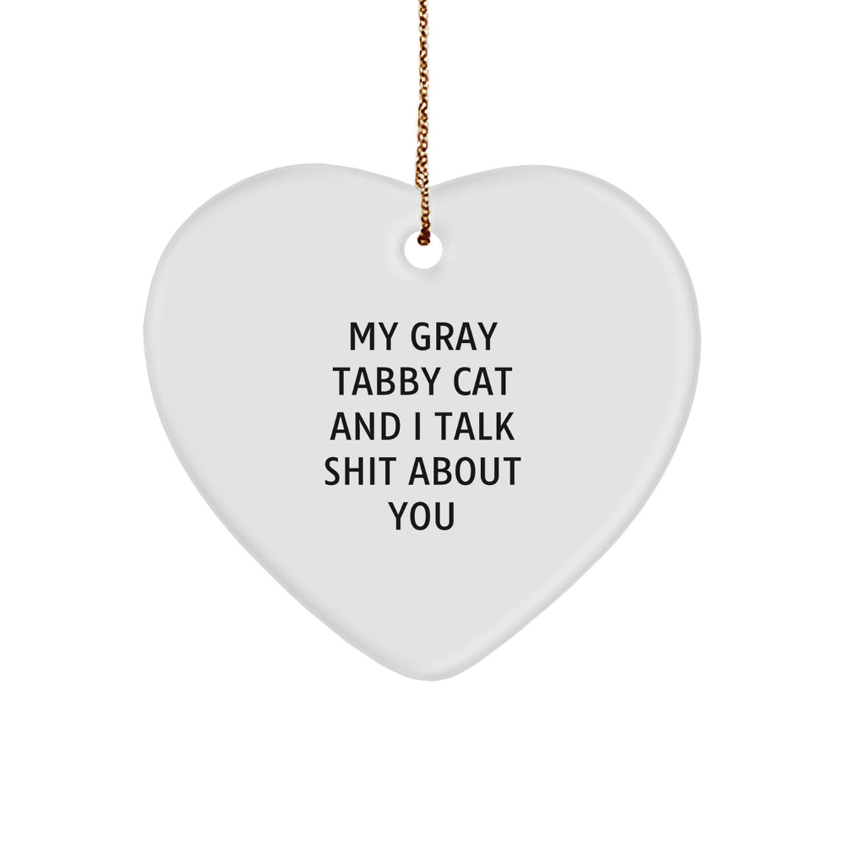 Sarcastic Christmas Ornament Gift for Friends - My Gray Tabby Cat And I - Image 1