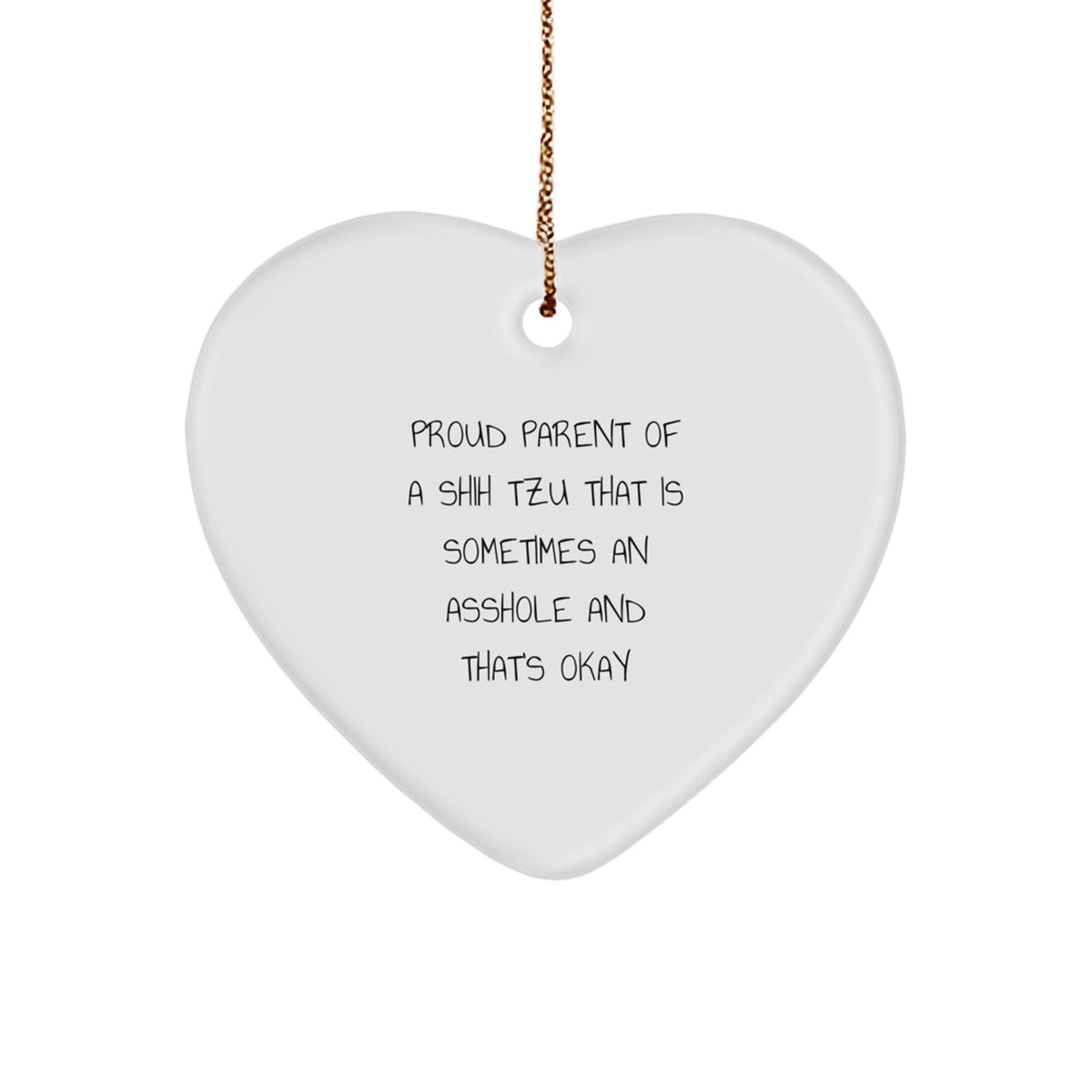 Funny Shih Tzu Dog Gifts for Proud Parents, Heart Ornament for Christmas Unique Gifts from Relatives to Friends - Image 1