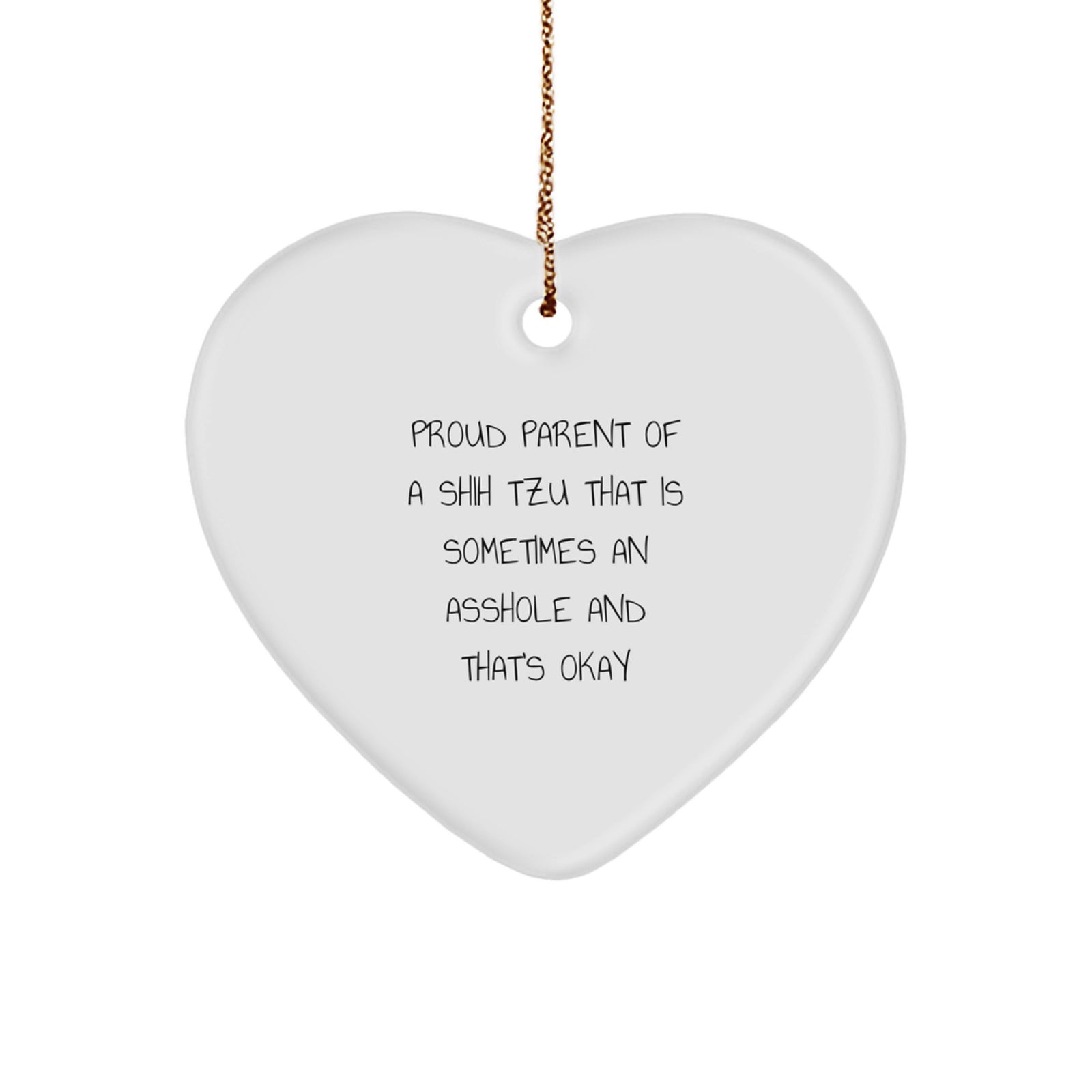 Funny Shih Tzu Dog Gifts for Proud Parents, Heart Ornament for Christmas Unique Gifts from Relatives to Friends - Image 1