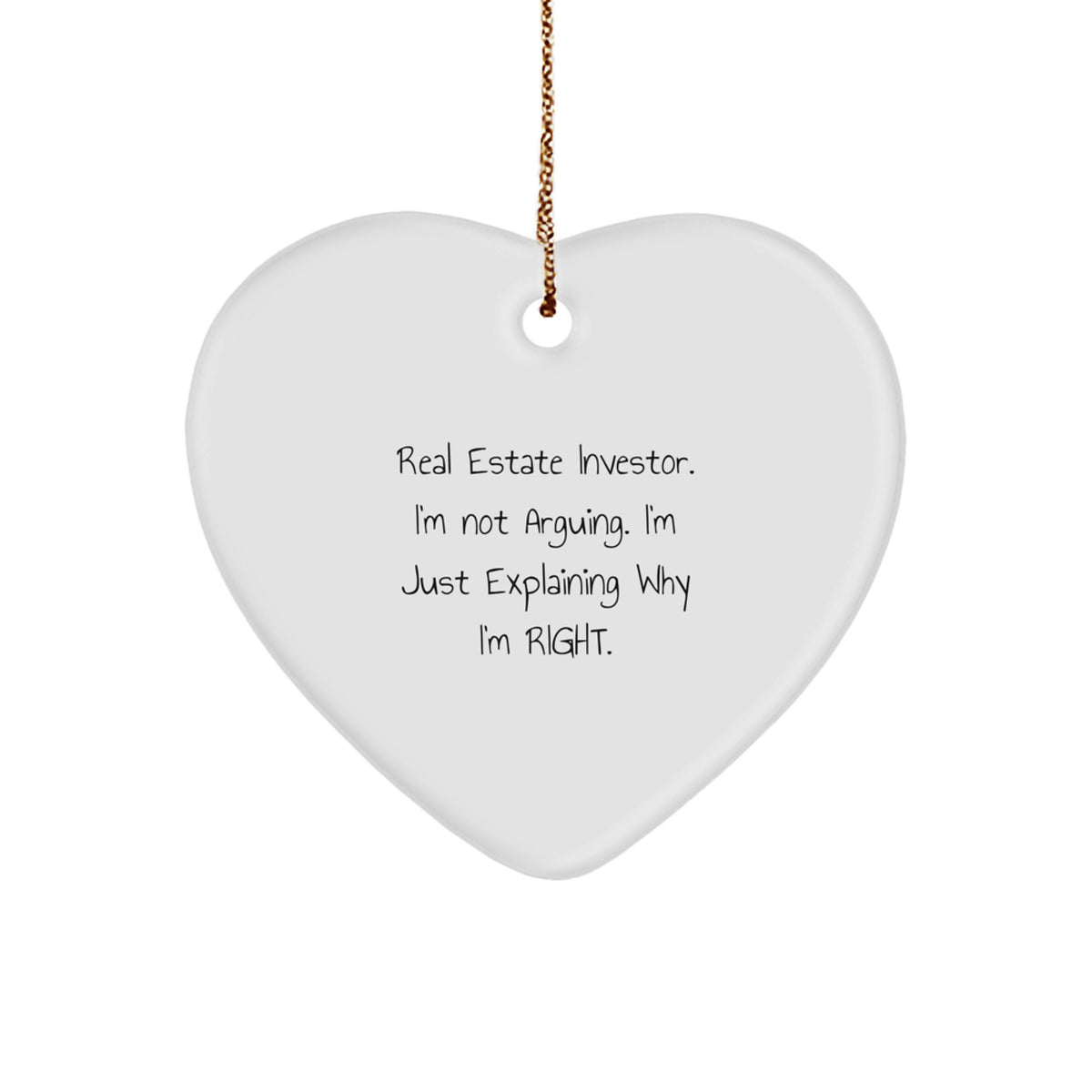 Funny Real Estate Investor Christmas Heart Ornaments Gifts from Men to Friends, Gifts for Real Estate Investor, Men, Women, Family - Image 1