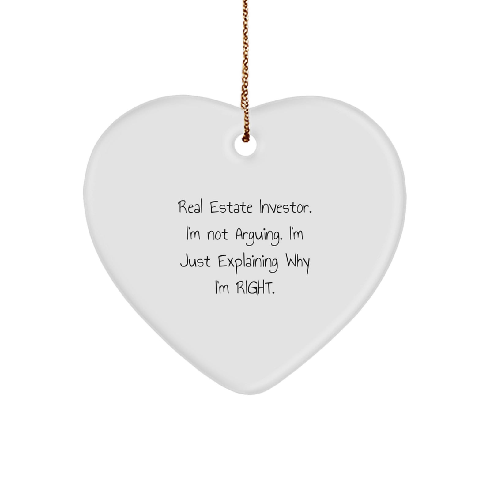 Funny Real Estate Investor Christmas Heart Ornaments Gifts from Men to Friends, Gifts for Real Estate Investor, Men, Women, Family - Image 1