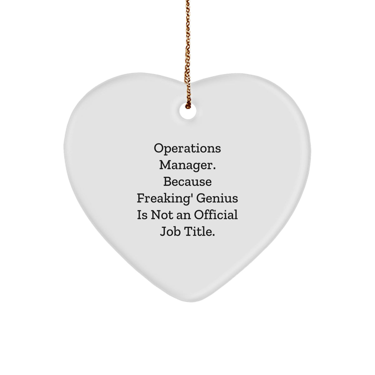 Funny Operations Manager Heart Ornament for Christmas Unique Gifts from Men to Operations Manager, Unique Heart Shaped Decorations - Image 1