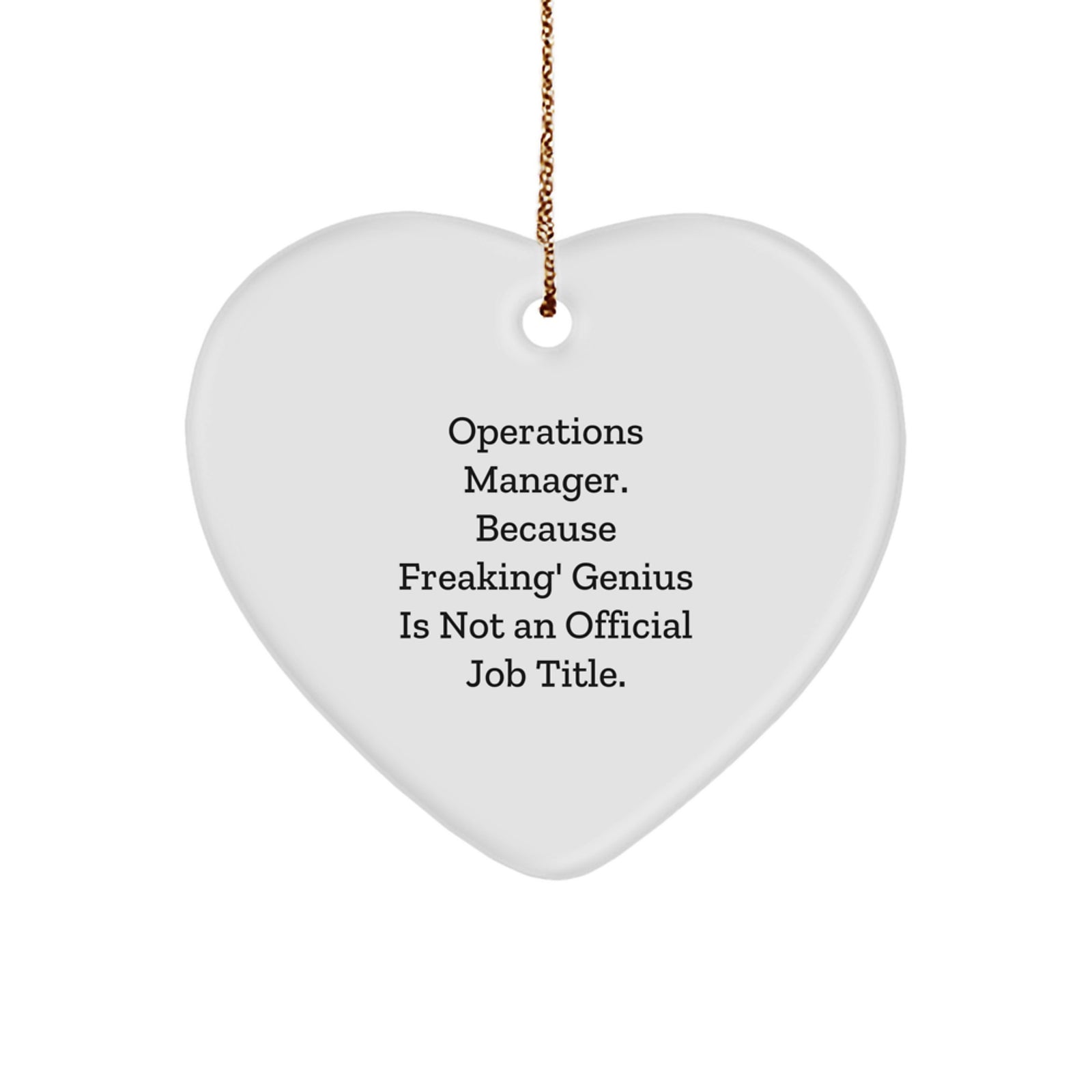 Funny Operations Manager Heart Ornament for Christmas Unique Gifts from Men to Operations Manager, Unique Heart Shaped Decorations - Image 1