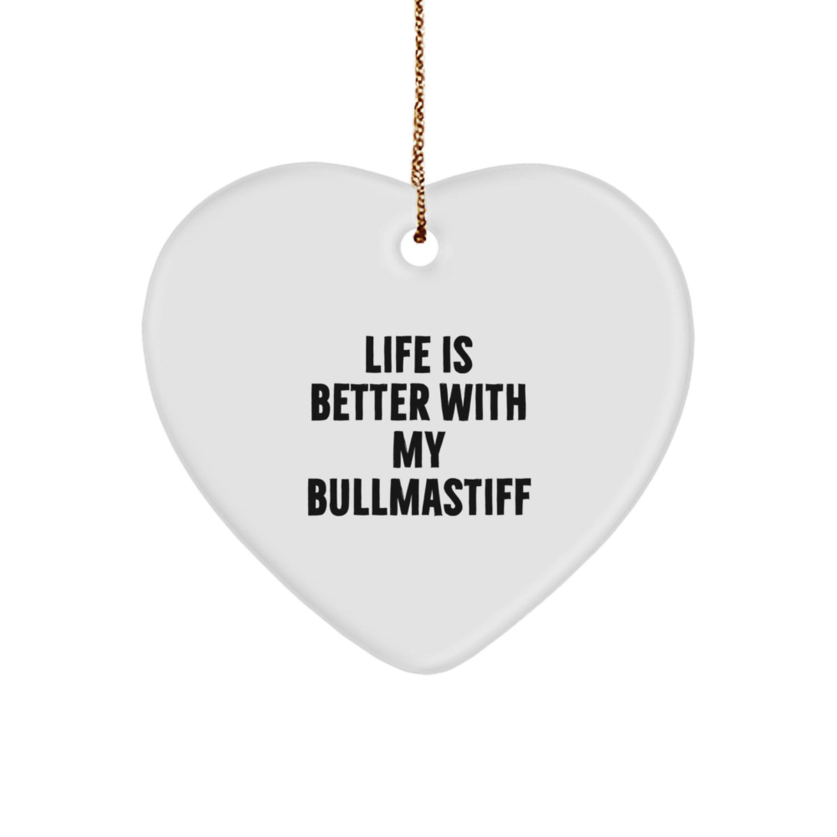 Funny Bullmastiff Dog Gifts from Family - Heart Ornament for Bullmastiff Dog Owners at Christmas - Image 1