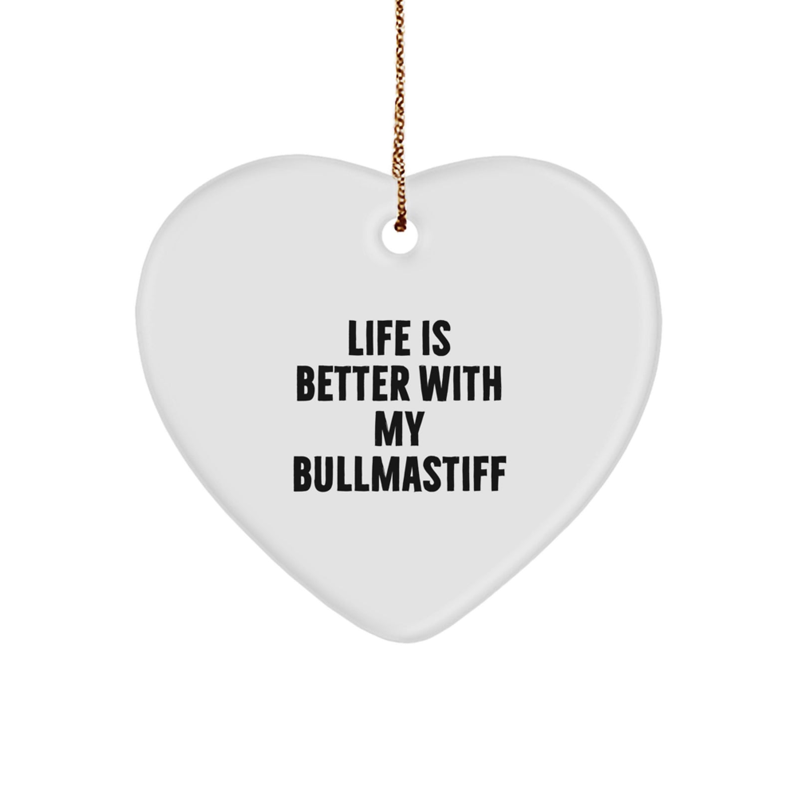Funny Bullmastiff Dog Gifts from Family - Heart Ornament for Bullmastiff Dog Owners at Christmas - Image 1