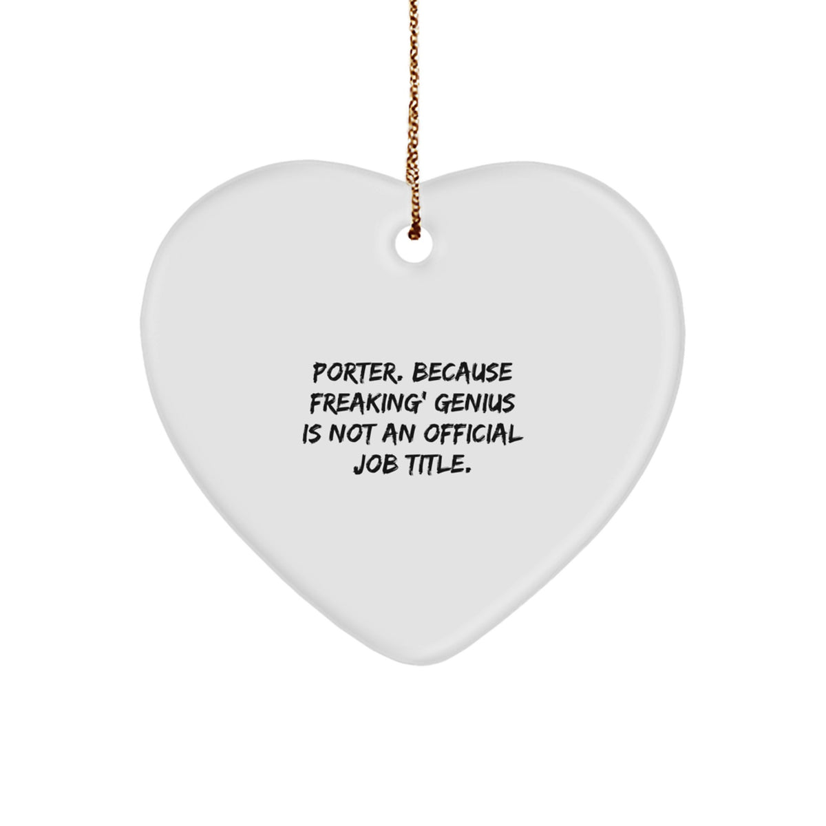 Christmas Gift for Her Porter Heart Ornament Present Bright - Image 1