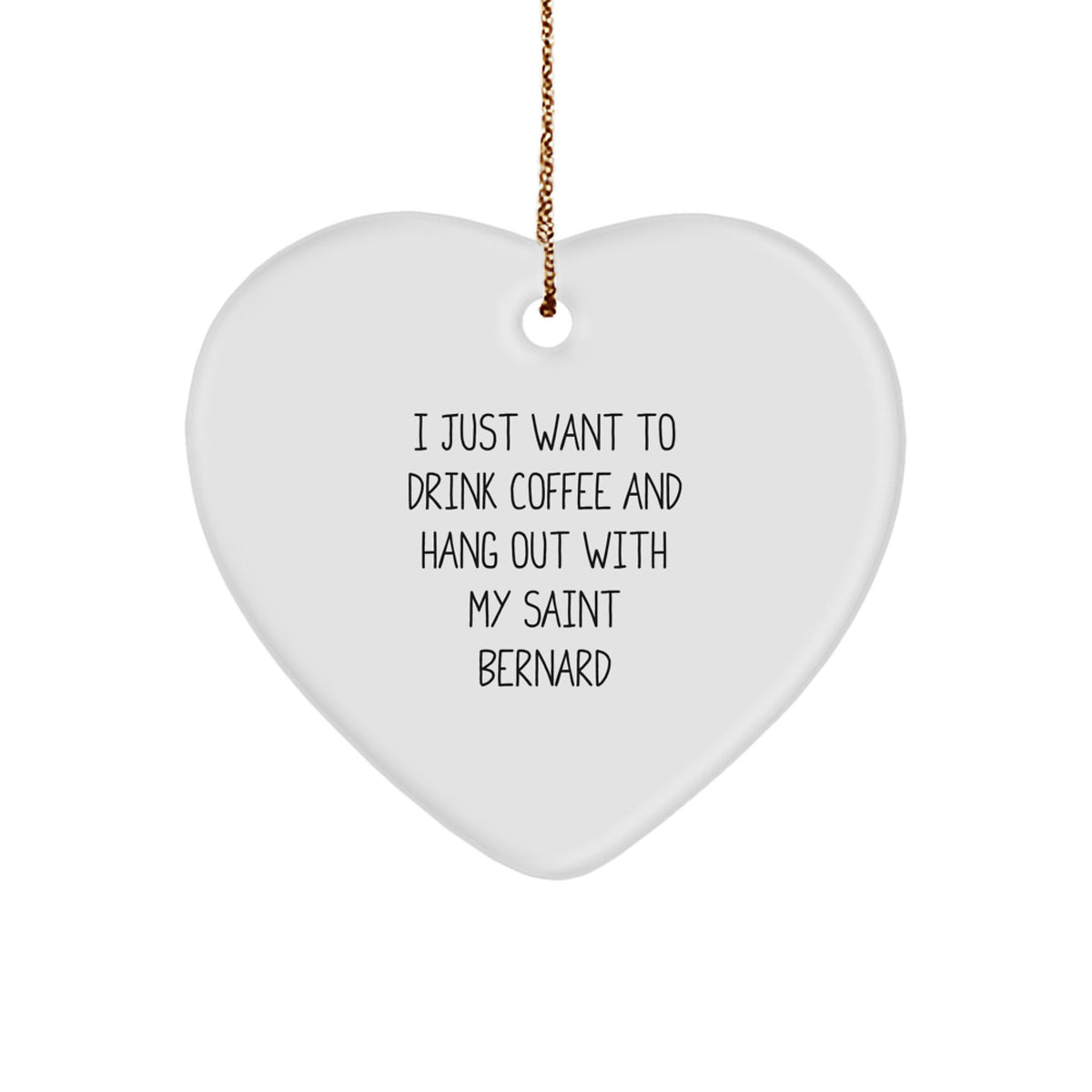 Saint Bernard Dog Heart Ornament, Funny Coffee Lover Gift, Christmas Unique Gifts from Friends to Family, Saint Bernard Dog Lovers Heart Ornament - Image 1