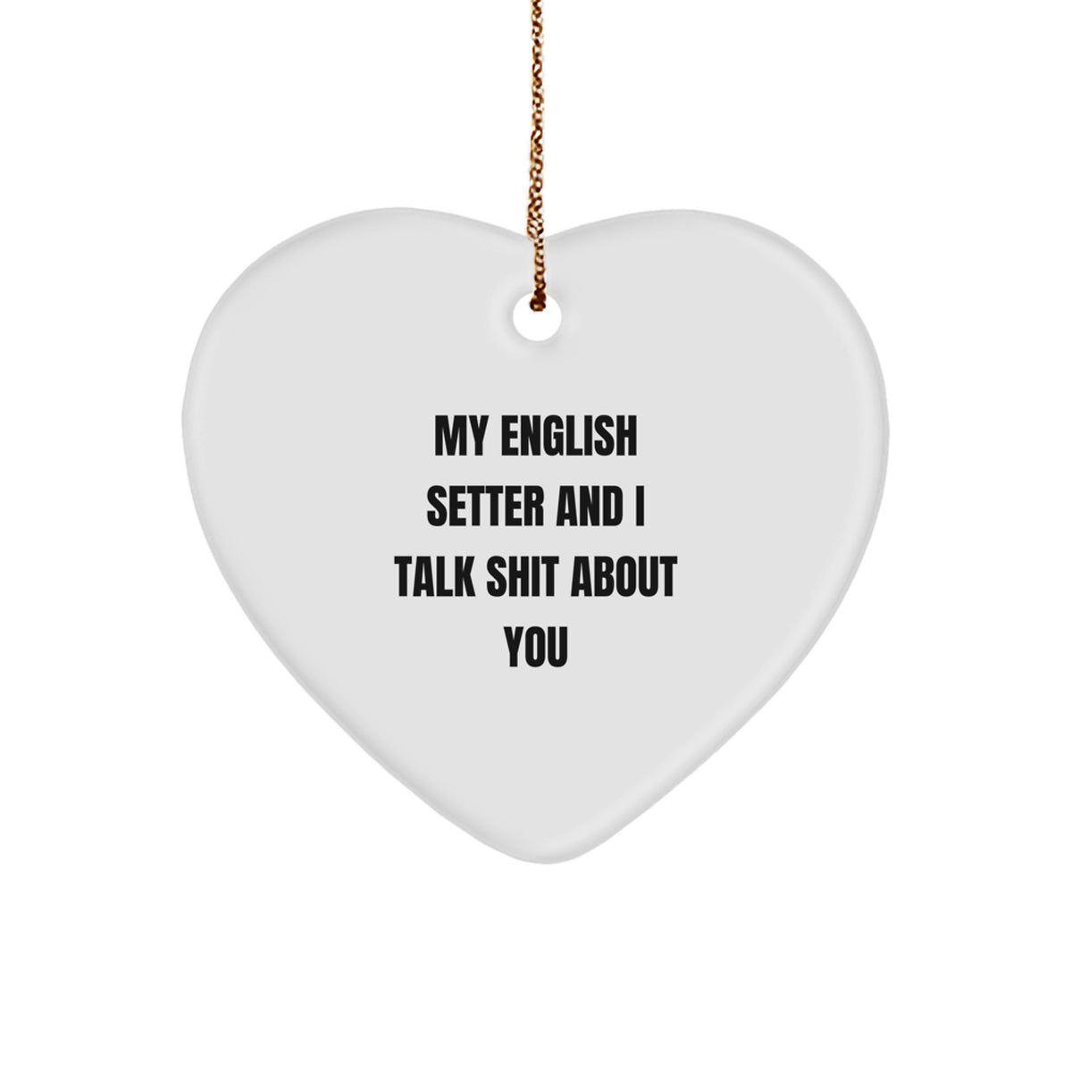 Christmas Gift for Her English Setter Heart Ornament Festive Present - Image 1