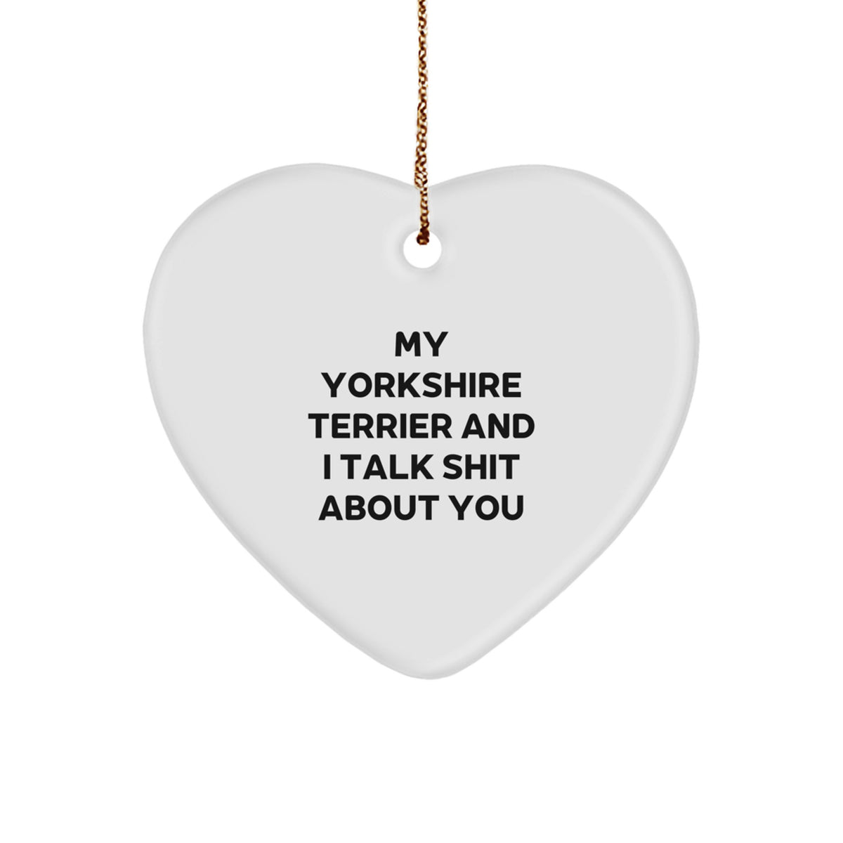 Christmas Gift for Her Yorkshire Terrier Heart Ornament Present - Image 1