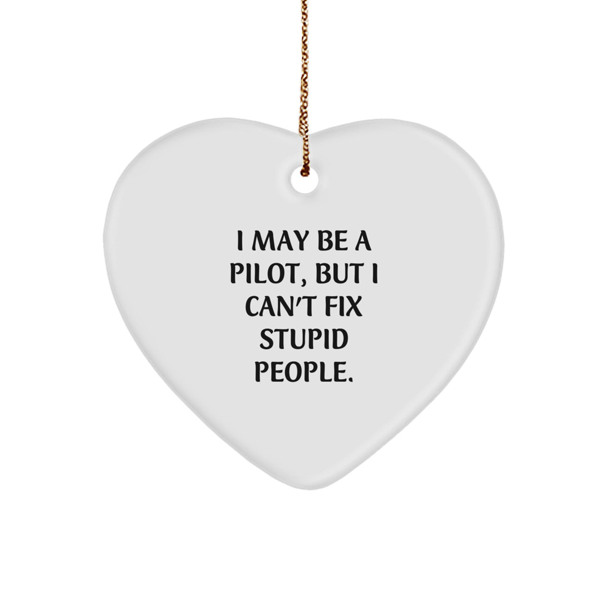 Funny Pilot Heart Ornament for Christmas Unique Gifts from Friends to Pilot Men - Image 1