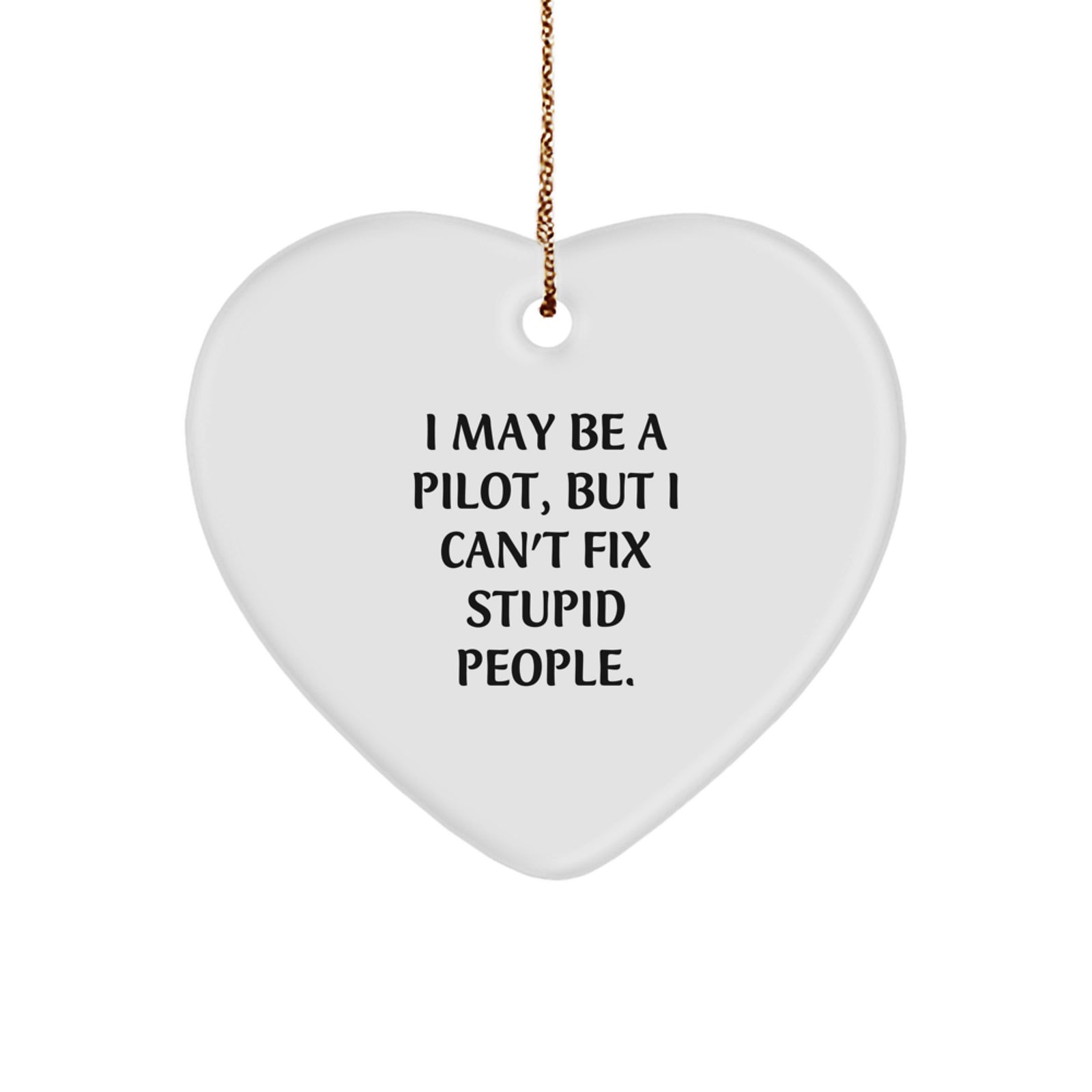 Funny Pilot Heart Ornament for Christmas Unique Gifts from Friends to Pilot Men - Image 1