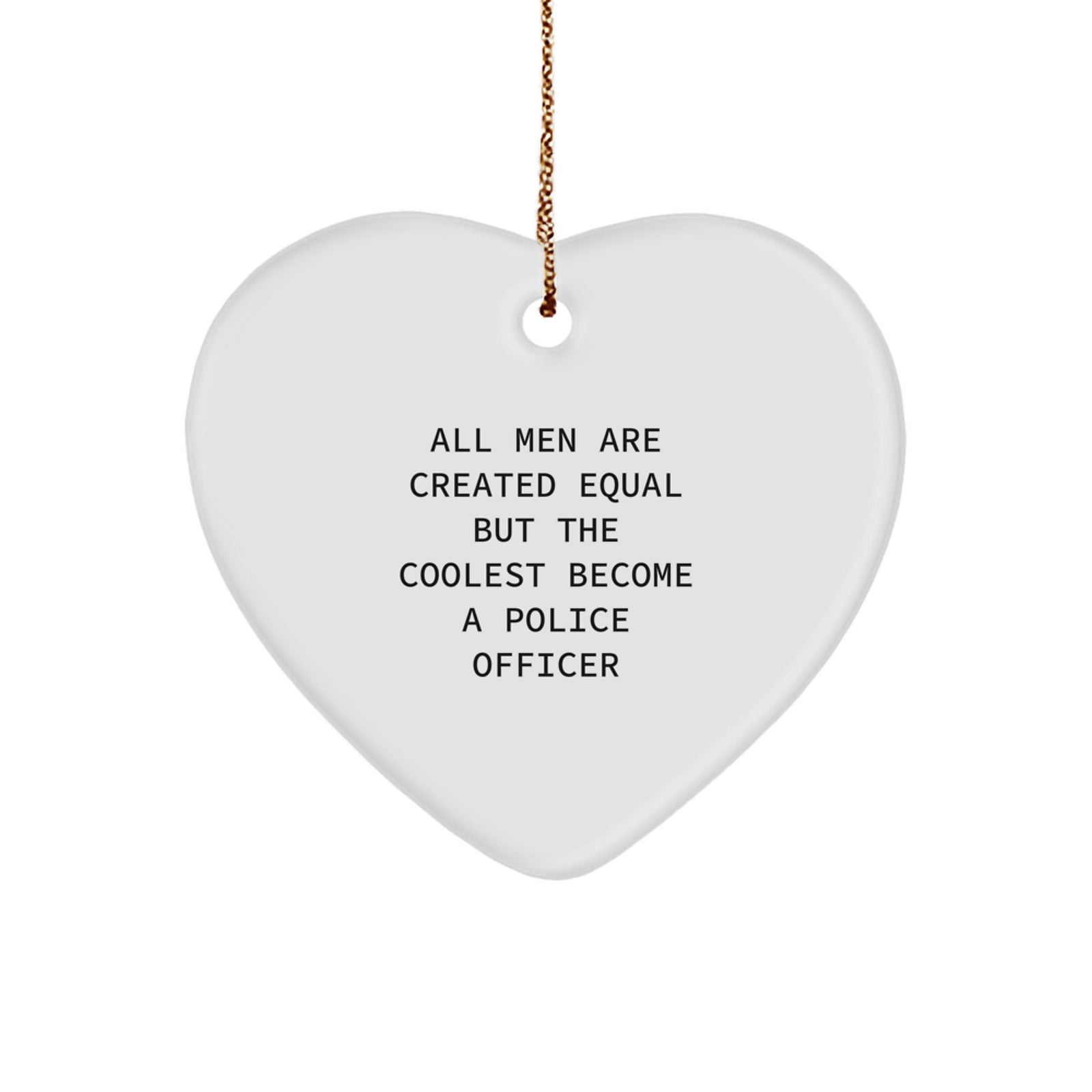 Funny Police Officer Heart Ornament Gifts from Men to Police Officers on Christmas Unique - Image 1