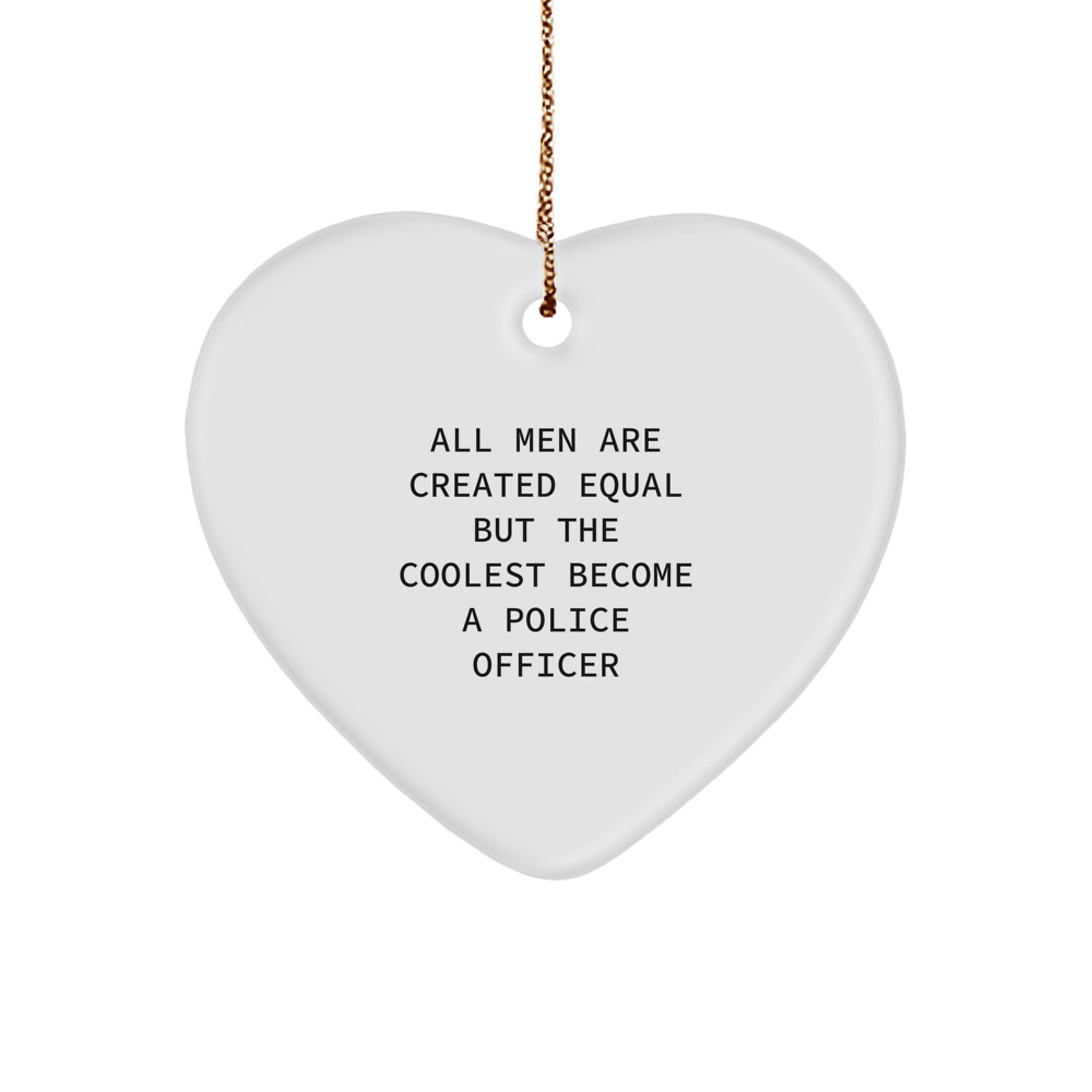 Funny Police Officer Heart Ornament Gifts from Men to Police Officers on Christmas Unique - Image 1