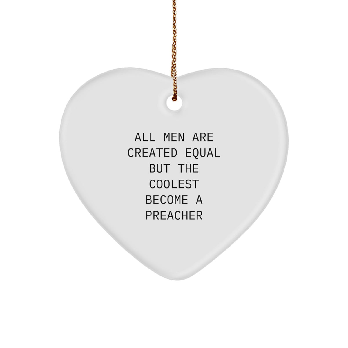 Funny Preacher Gifts from Men, Heart Ornament for Preachers, Christmas Unique Present for Friends, Coworkers, or Family - Image 1
