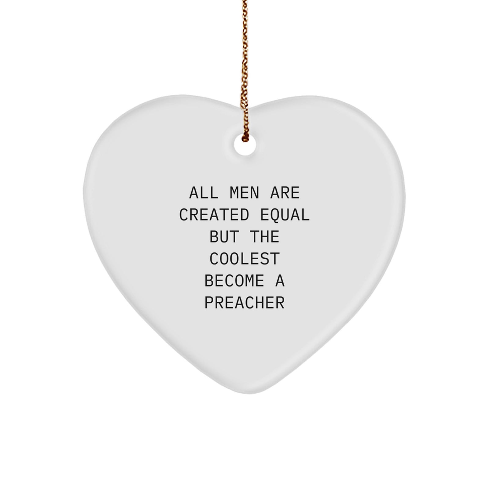 Funny Preacher Gifts from Men, Heart Ornament for Preachers, Christmas Unique Present for Friends, Coworkers, or Family - Image 1
