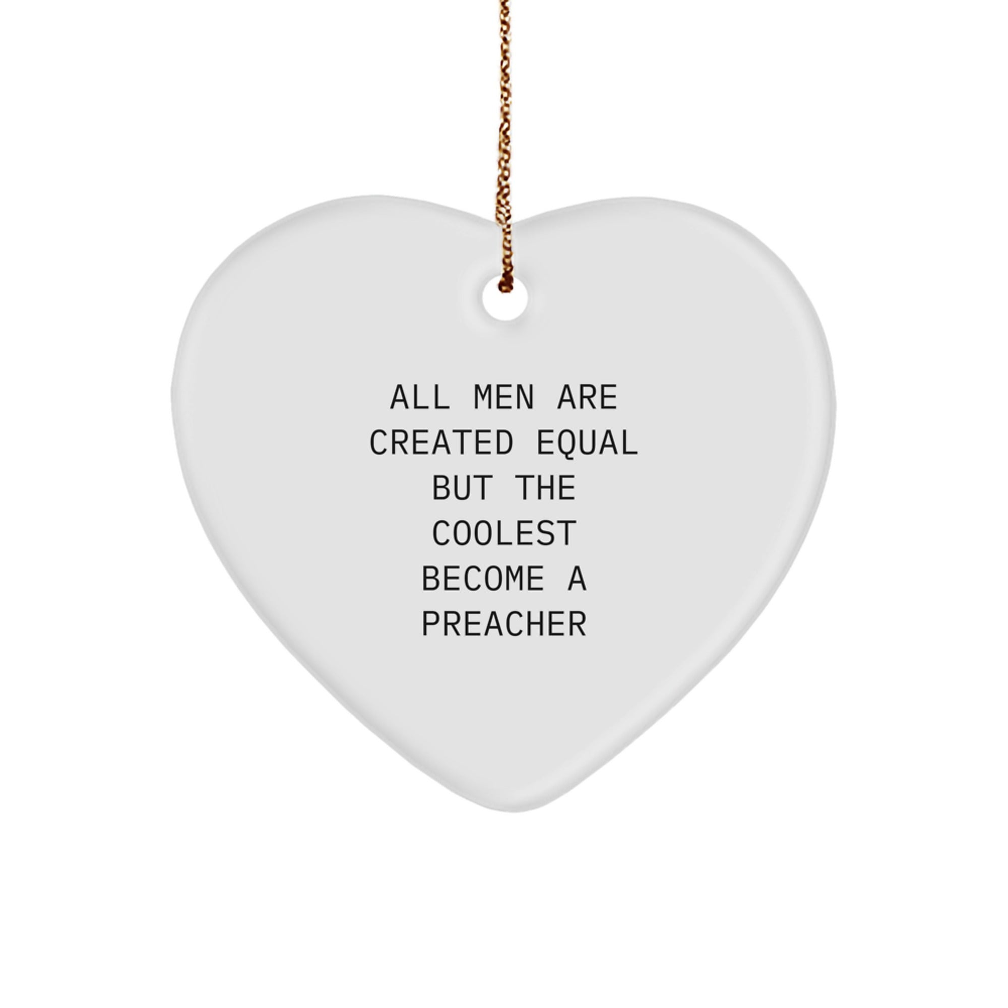 Funny Preacher Gifts from Men, Heart Ornament for Preachers, Christmas Unique Present for Friends, Coworkers, or Family - Image 1