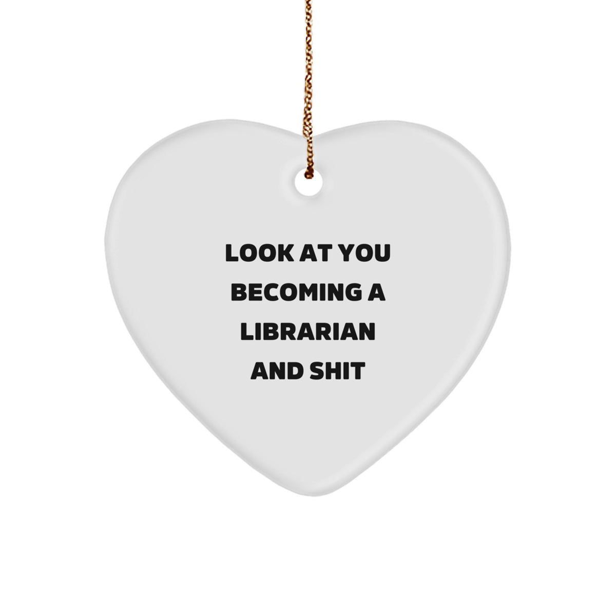 Funny Librarian Gifts for Him or Her, Heart Ornament, Christmas Unique Gifts from Family or Friends to Librarian - Image 1