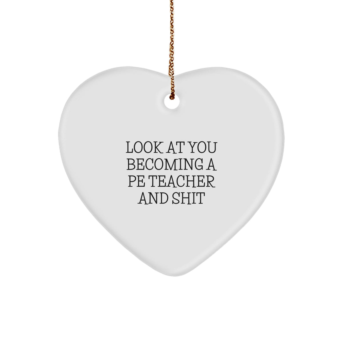 Christmas Ornament Gift for Coworkers - Funny PE Teacher Idea, Look At - Image 1