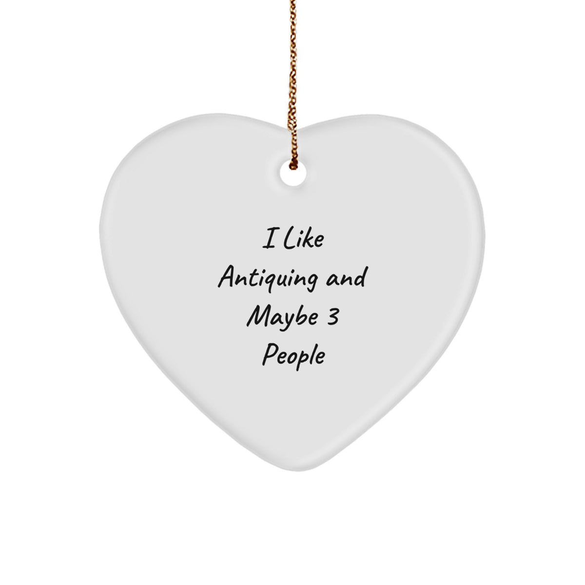 Christmas Gift Playful Antiquing Heart Ornament for Teens - I Like - Image 1