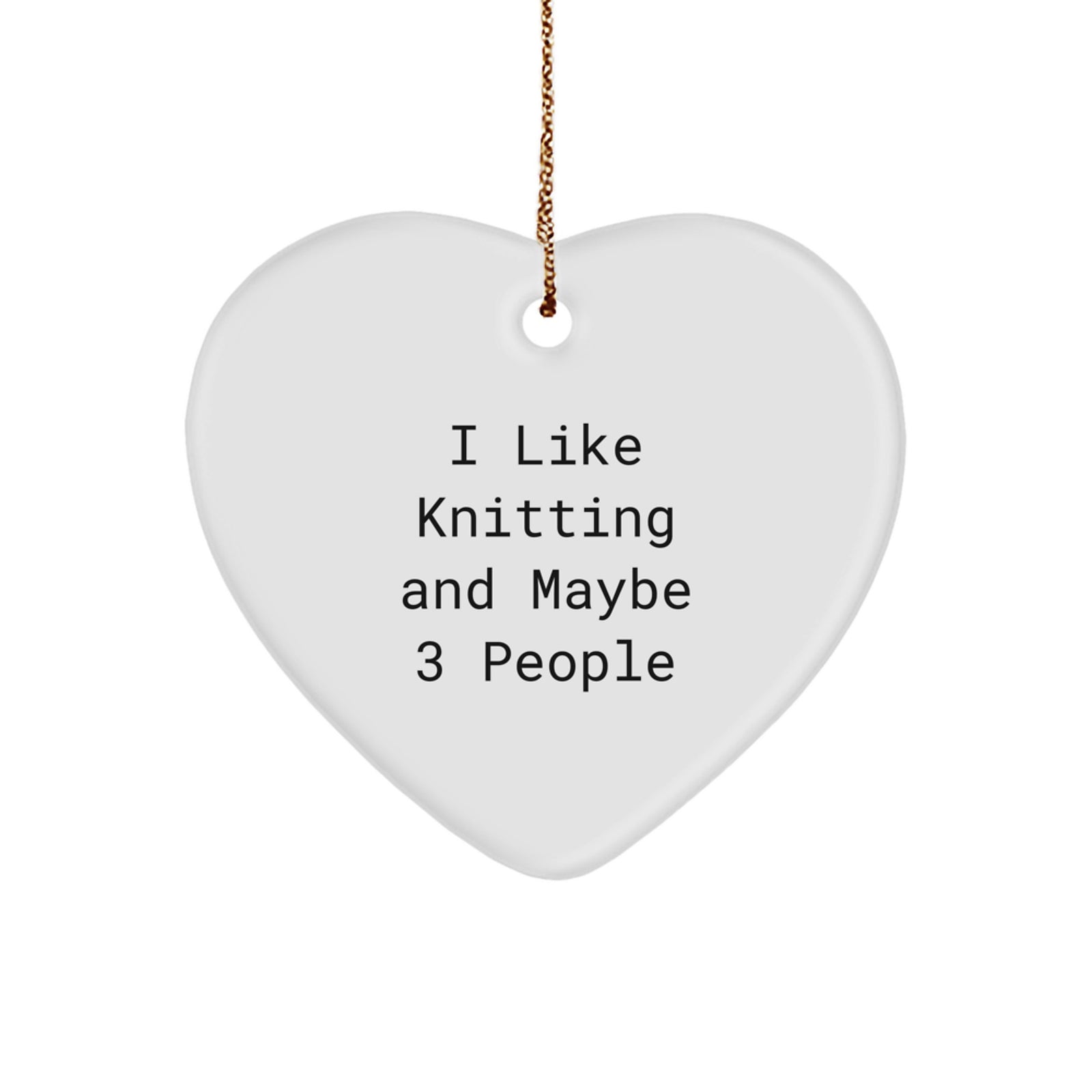 Funny Knitting Heart Ornament Gifts from Friends for Christmas - Knitting Lover - Image 1