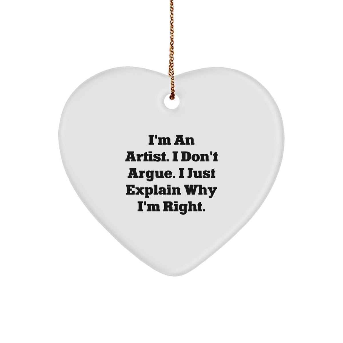 Funny Artist Heart Ornament Gifts from Friends for Artist - Christmas Unique Gifts for Artist - Image 1