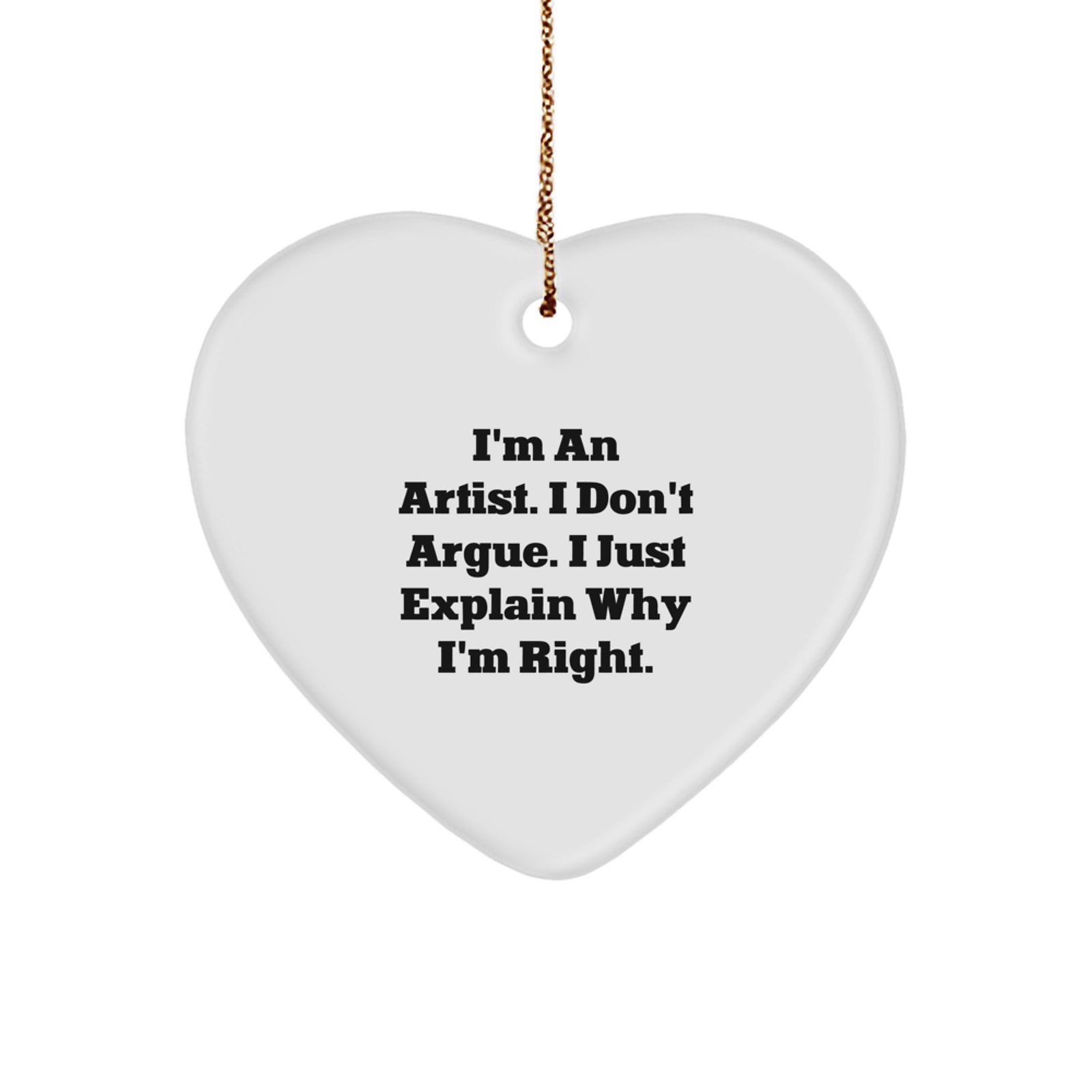 Funny Artist Heart Ornament Gifts from Friends for Artist - Christmas Unique Gifts for Artist - Image 1