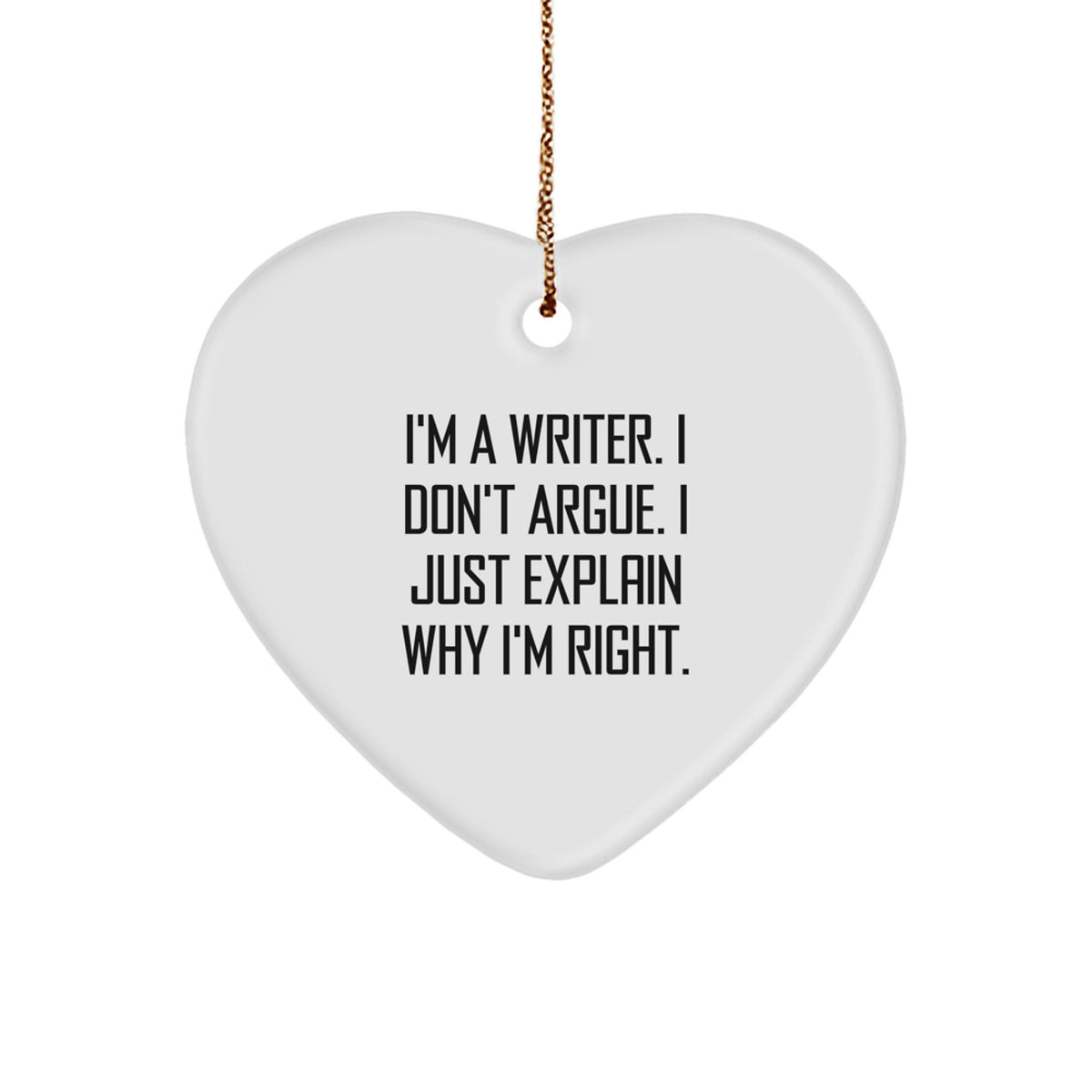 Writer Heart-Shaped Ornament for Teens Memento Christmas Gift - Image 1