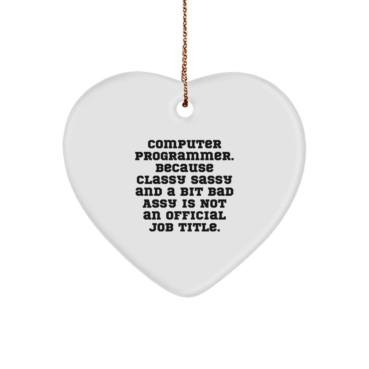 Funny Computer Programmer Heart Ornament Gifts from Friends for Men - Computer Programmer Christmas Unique Gifts - Image 1