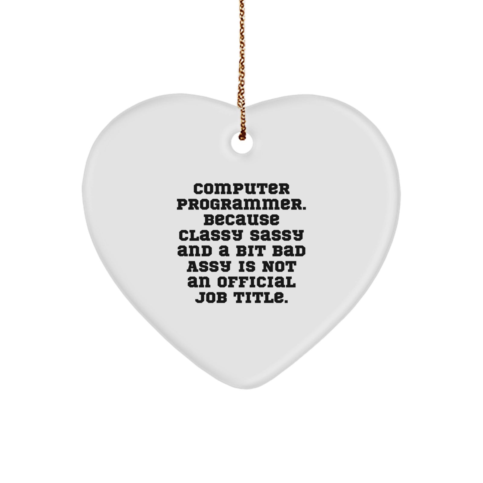 Funny Computer Programmer Heart Ornament Gifts from Friends for Men - Computer Programmer Christmas Unique Gifts - Image 1