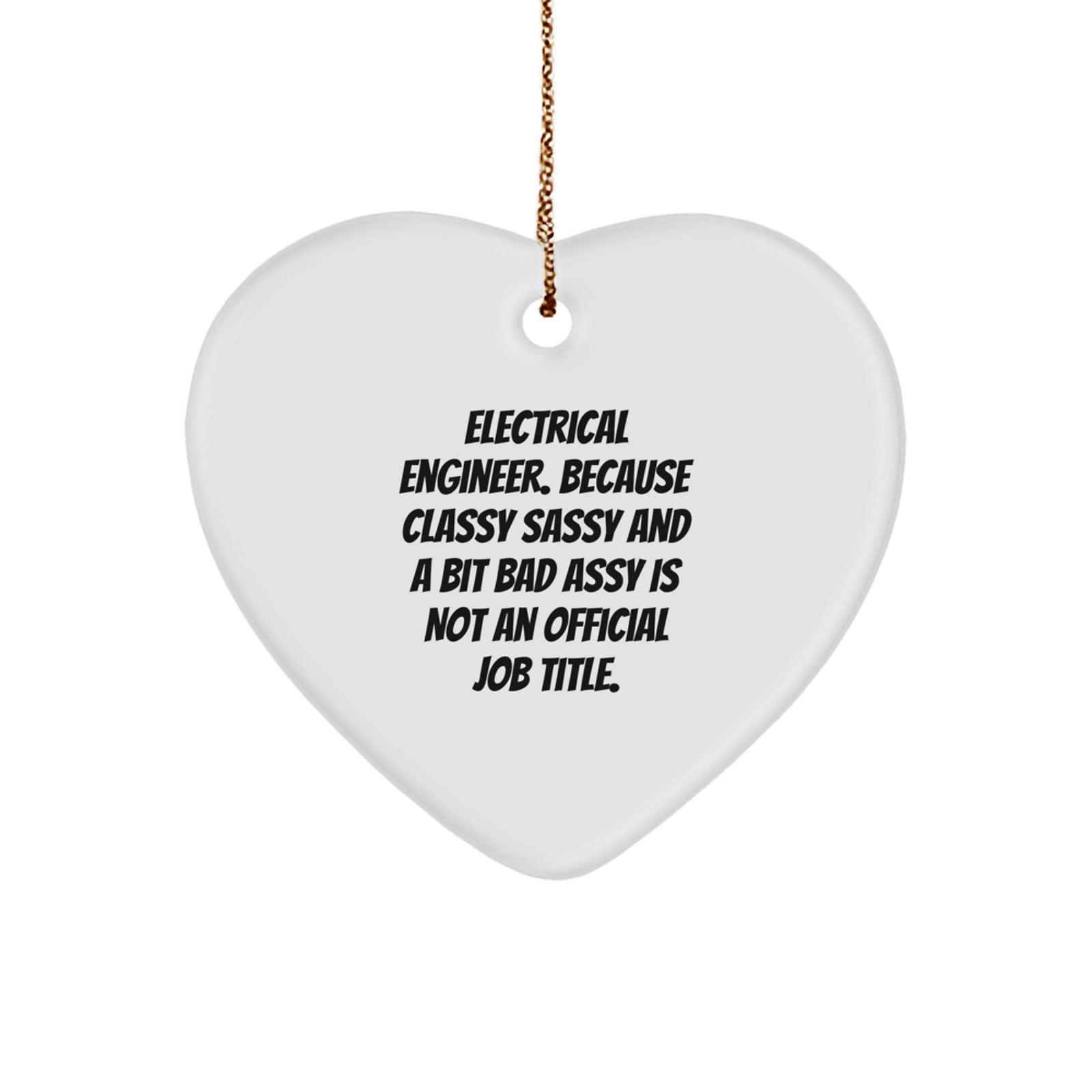Funny Electrical Engineer Gift, Heart Ornament for Men and Women, Christmas Unique Gifts from Friends, Family, Coworkers to Electrical Engineer - Image 1