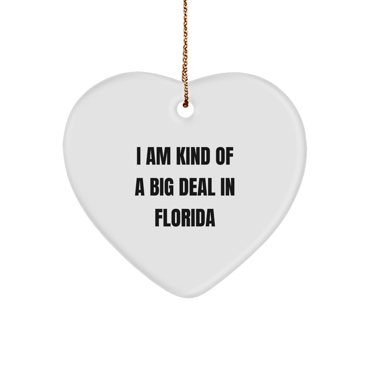 &#39;I Am Kind Of A Prime Selection In Florida&#39; Funny Heart Ornament for Florida Gifts from Friends and Family, Florida Christmas Unique Gifts, Heart Shaped MDF Ornament - Image 1