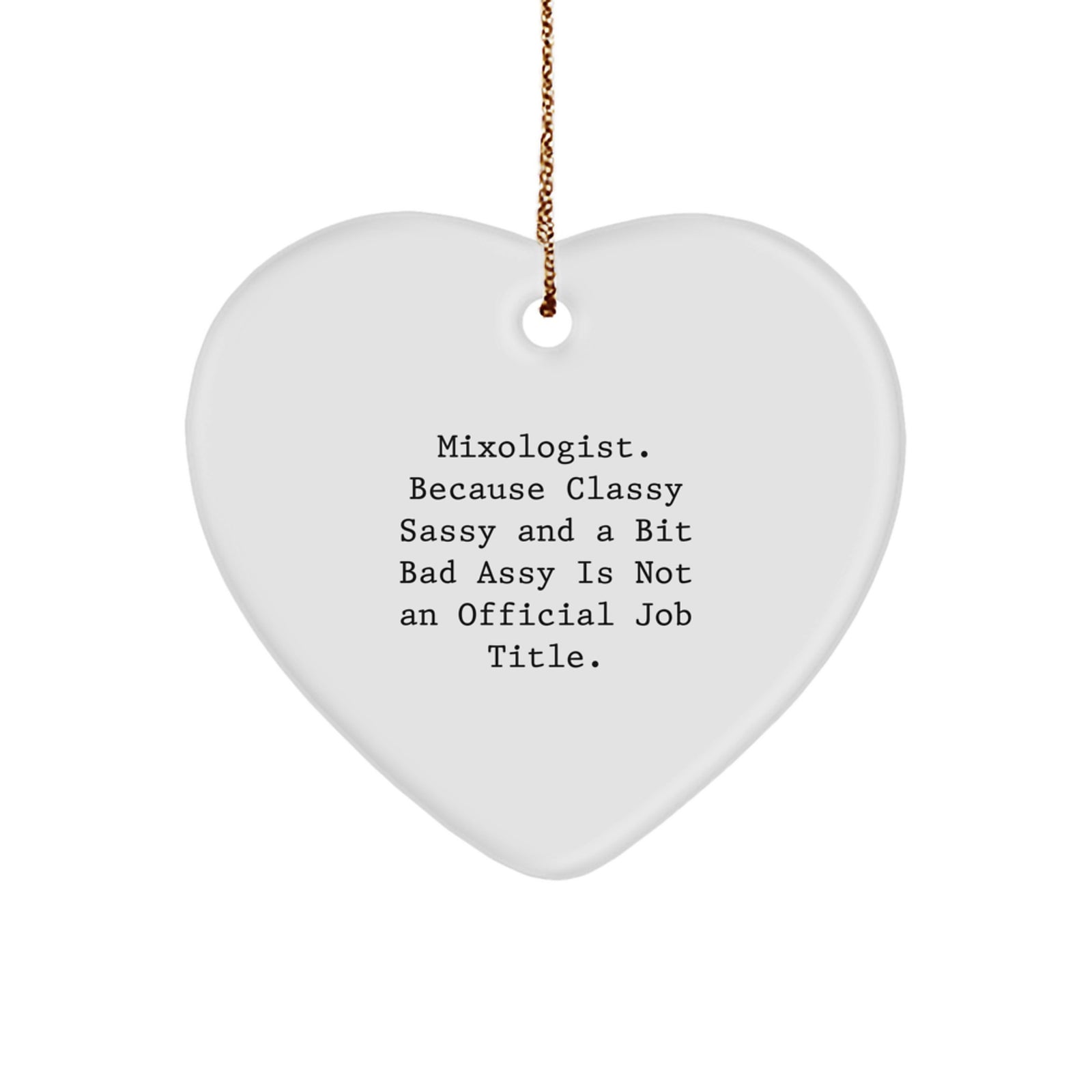 Funny Mixologist Gifts from Men to Women, Christmas Unique Ornament for Friends, Coworkers, Family, or Family Member, Heart Shaped, White Color, Perfect for Decor and Mixology Enthusiasts - Image 1