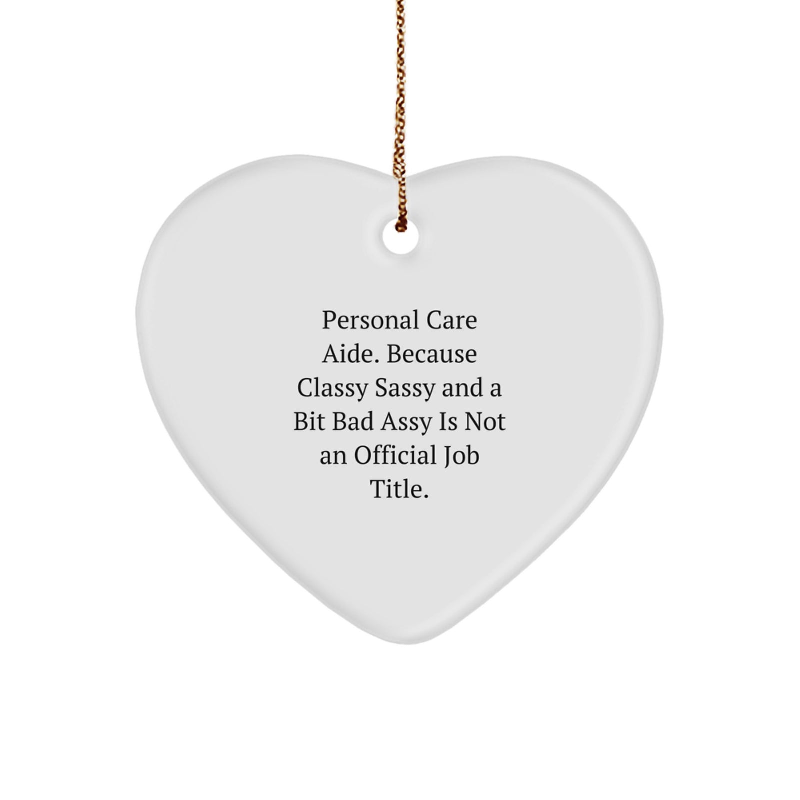 Funny Personal Care Aide Heart Ornament Gifts from Friends, Perfect for the Unofficial Job Title Holder, Personal Care Aide Christmas Unique Gifts - Image 1