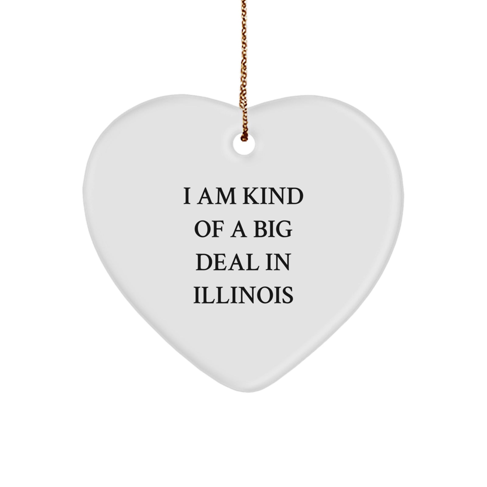 I Am Kind Of A Prime Selection In Illinois Heart Ornament, Unique Illinois Gifts, Christmas Decorations, Illinois Lover's Present - Image 1