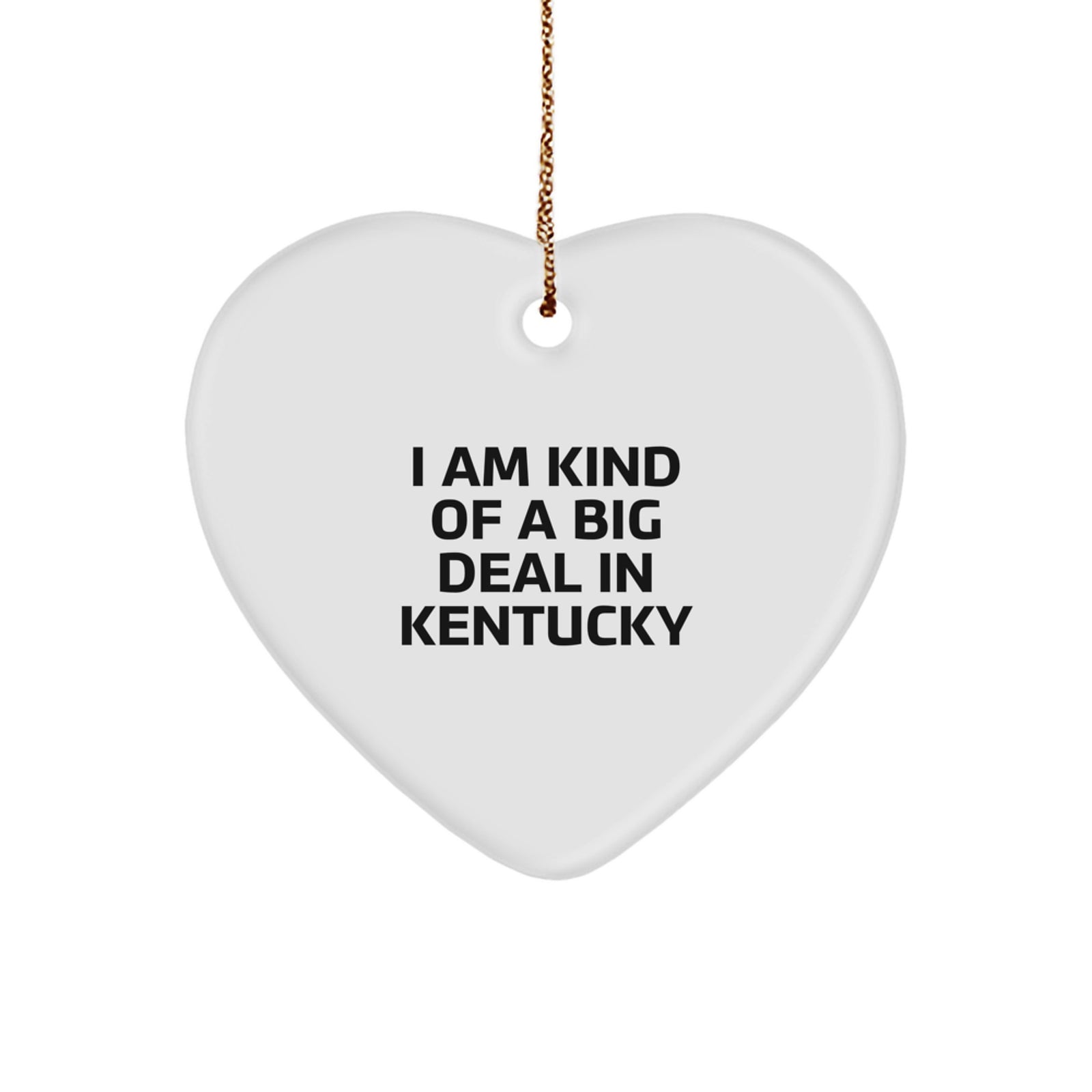 Funny Kentucky Heart Ornament Gifts from Friends to Family with I Am Kind Of A Prime Selection In Kentucky Quote Perfect for Christmas Unique Gifts - Image 1
