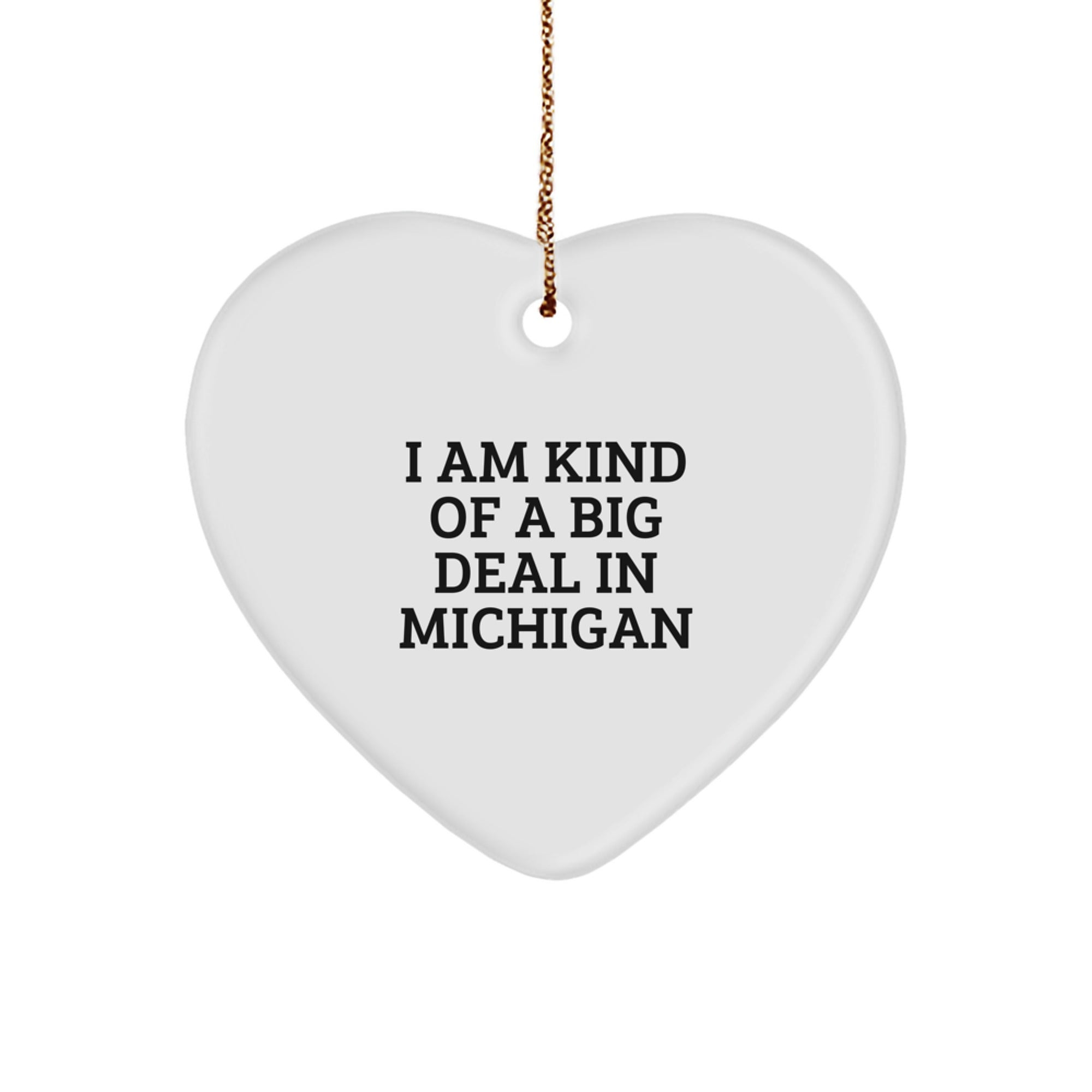 Michigan Heart Ornament - Funny Heart Shaped Gift for Michigan Lovers from Friends and Family - Unique Michigan Christmas Unique Gifts - Image 1