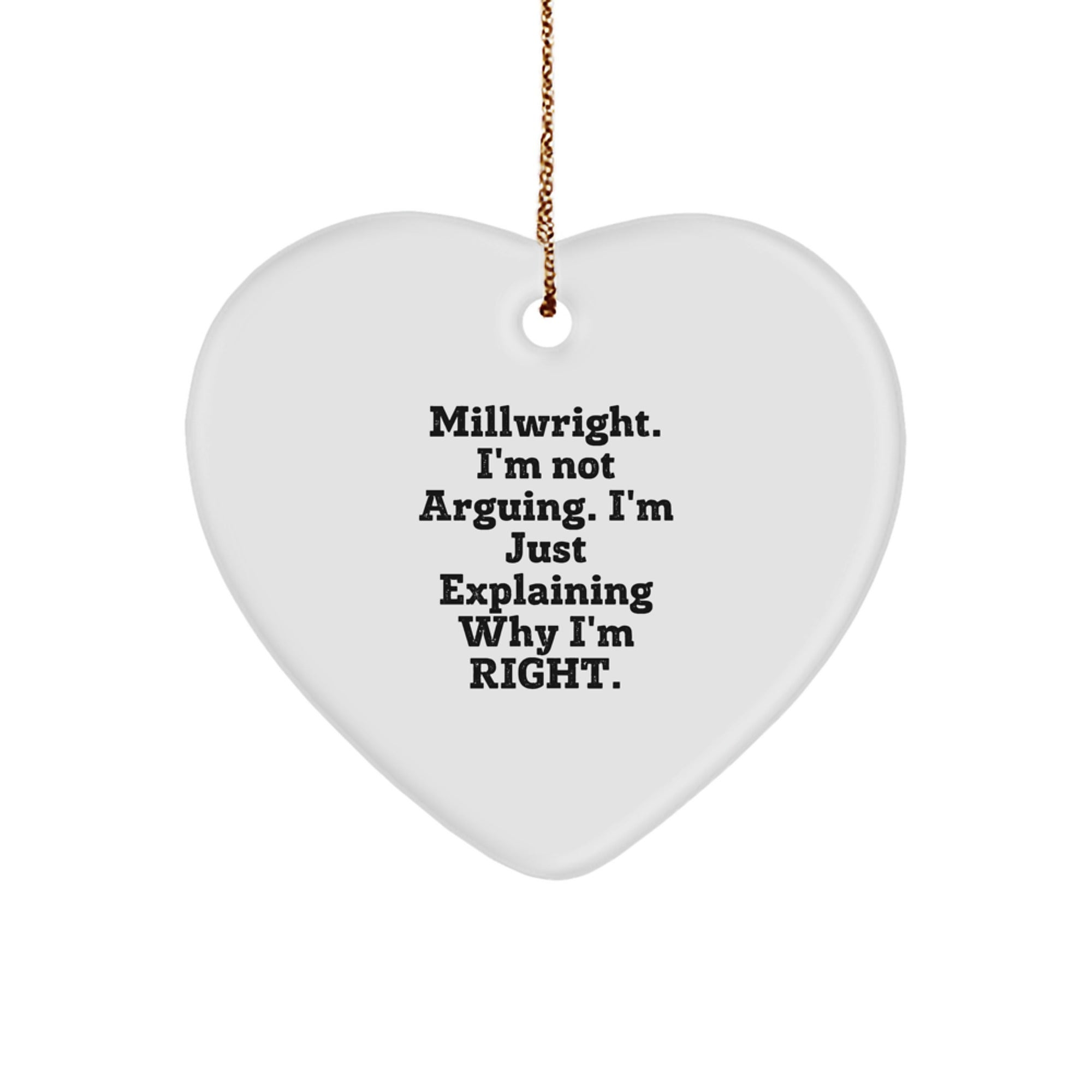 Funny Millwright Heart Ornament Gifts from Friends, Perfect for Christmas Unique Gifts for Millwright, Funny Heart Ornaments, Gifts for Millwright Men - Image 1