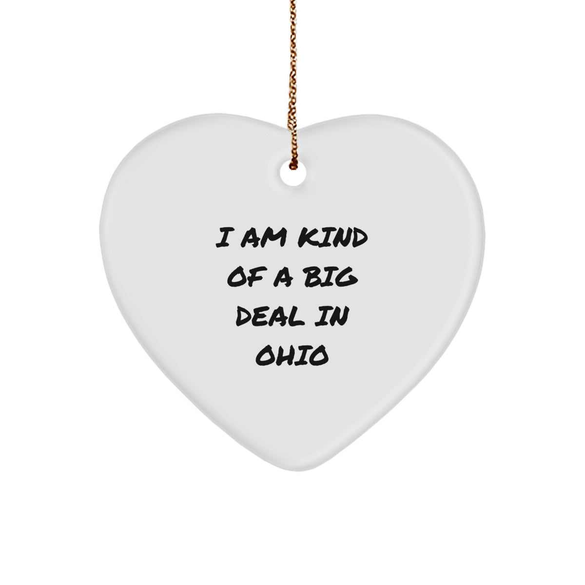 Funny Ohio Heart Ornament Gifts from Friends for Ohio Residents Christmas Unique Finds - Image 1