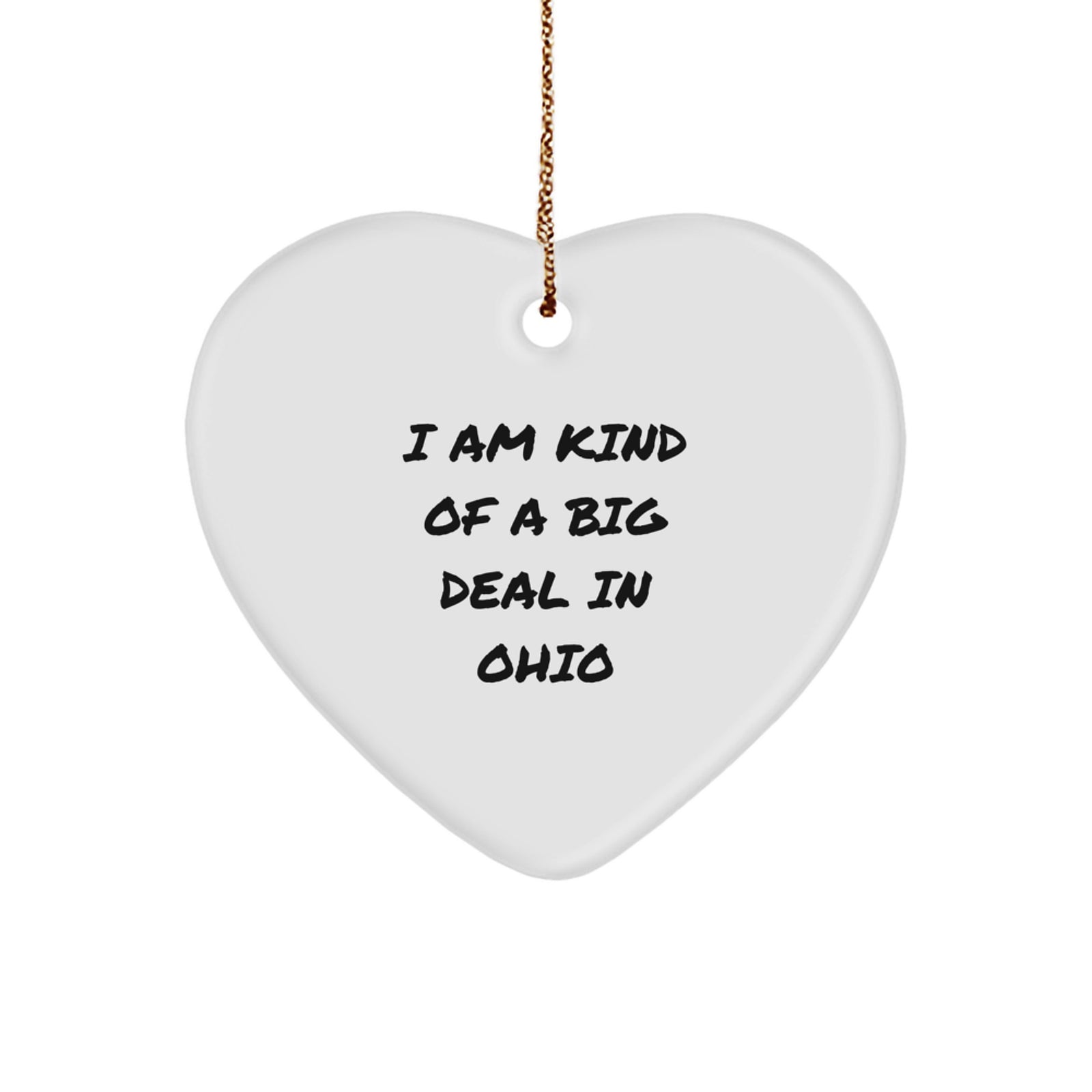Funny Ohio Heart Ornament Gifts from Friends for Ohio Residents Christmas Unique Finds - Image 1